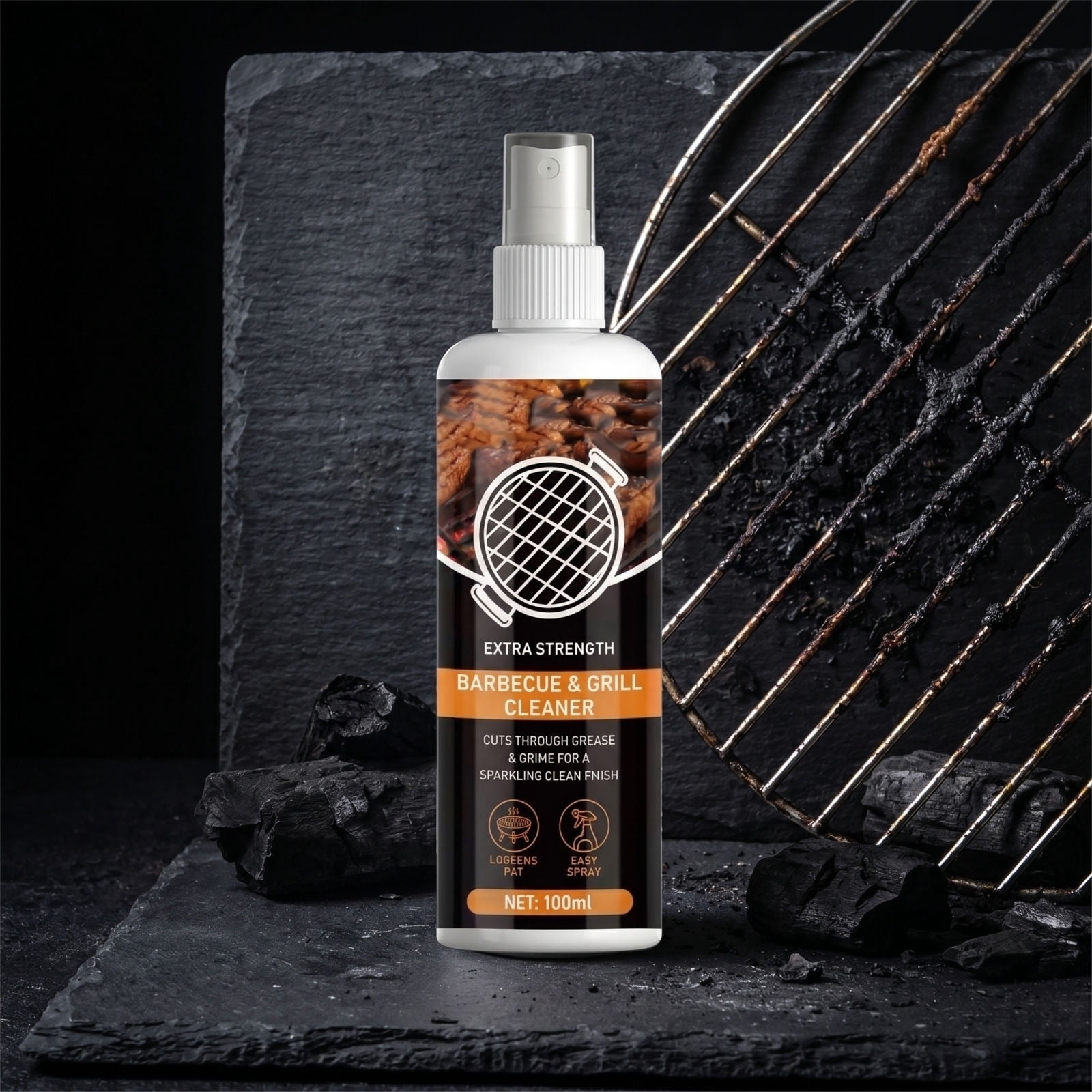 Zonthxa Barbecue Grill Cleaning Agent, Heavy-Duty Degreaser for Charcoal and Gas Grills (3.4 fl oz) px4t0
