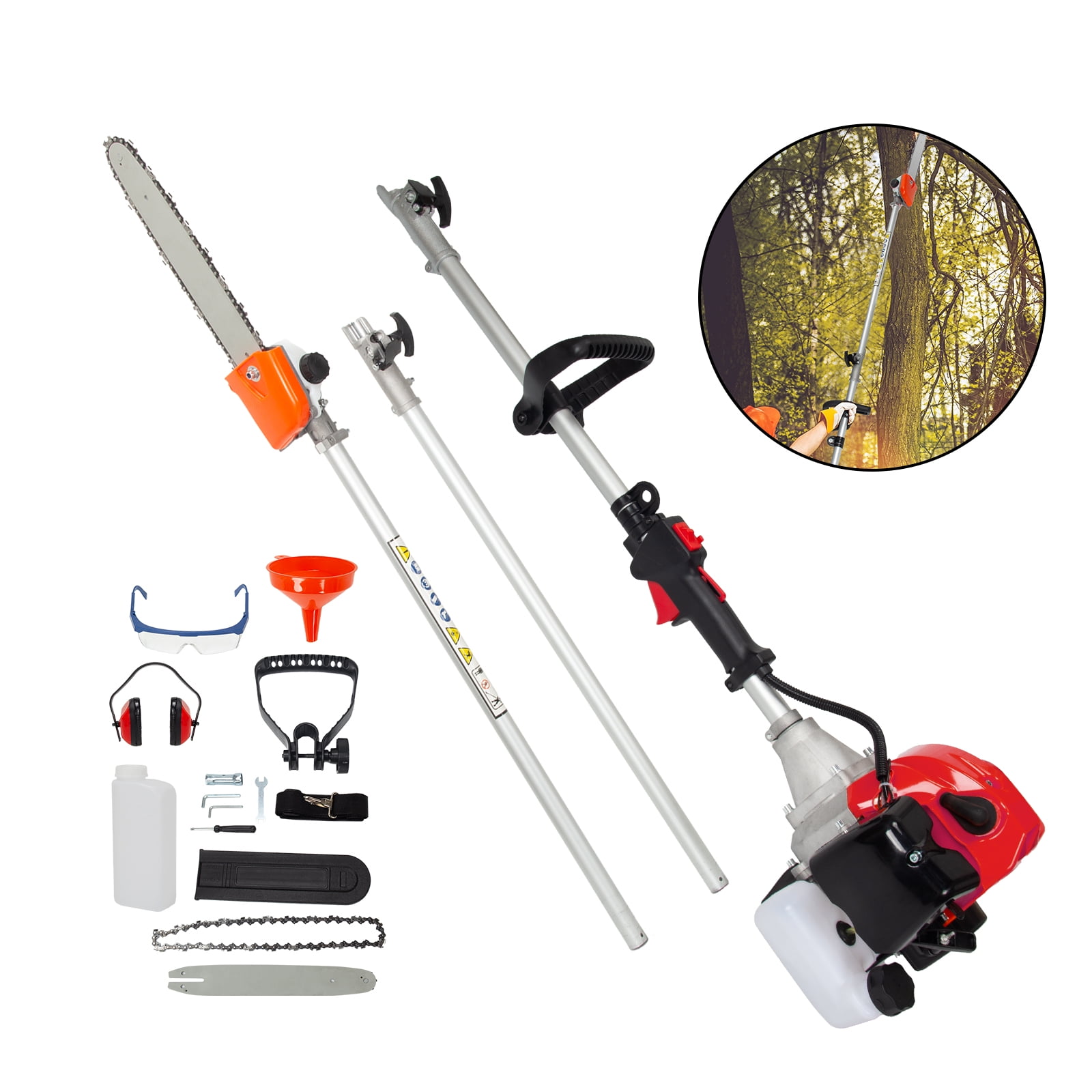 Generic 52CC 2-Stroke Gas Powered Pole Saw Tree Trimmer (Orange, 112 in) xhbg3