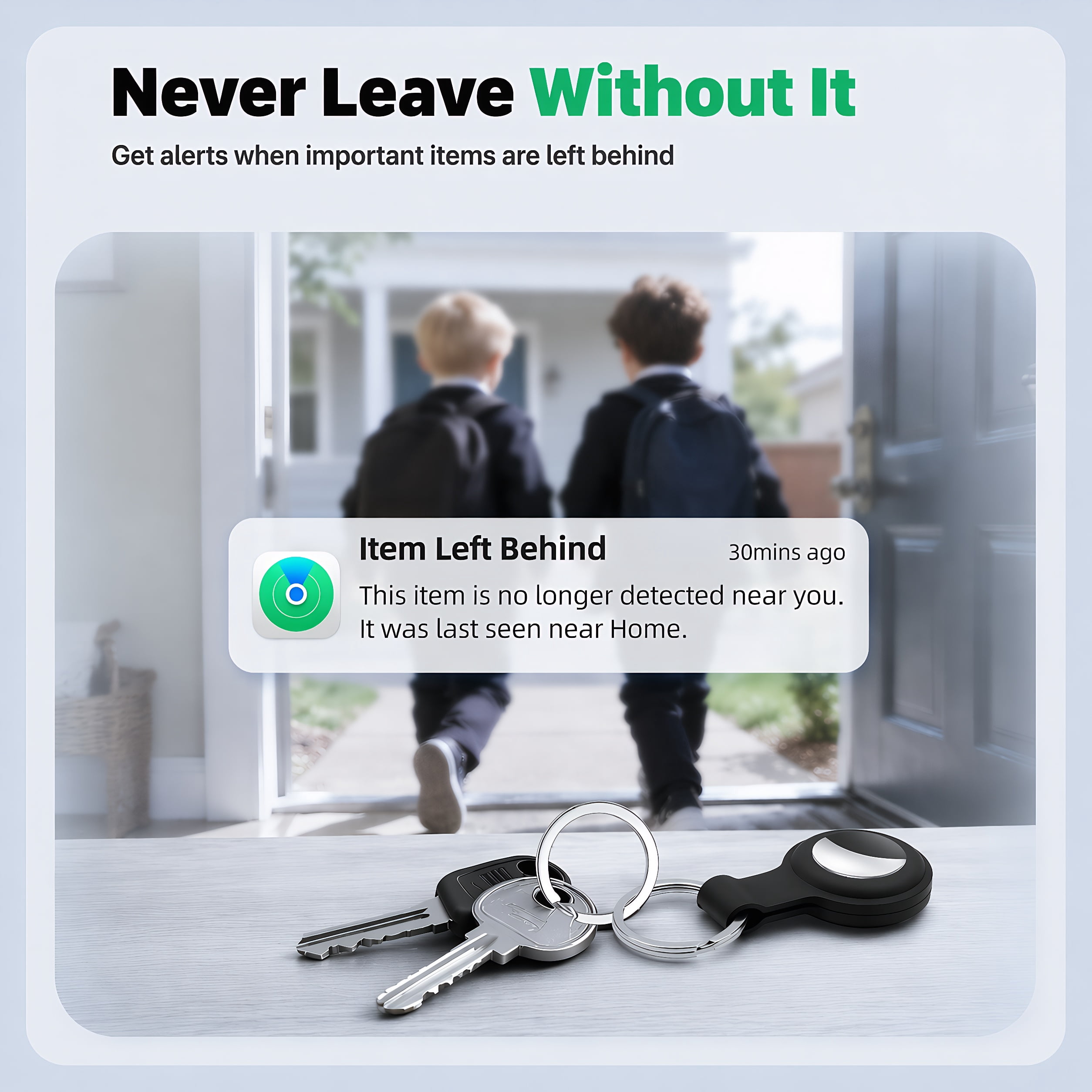 STARBIAO Bluetooth Tracker for Apple Find My, Waterproof Item Locator for Keys and Luggage (Black, 4 Pack) mxn4z