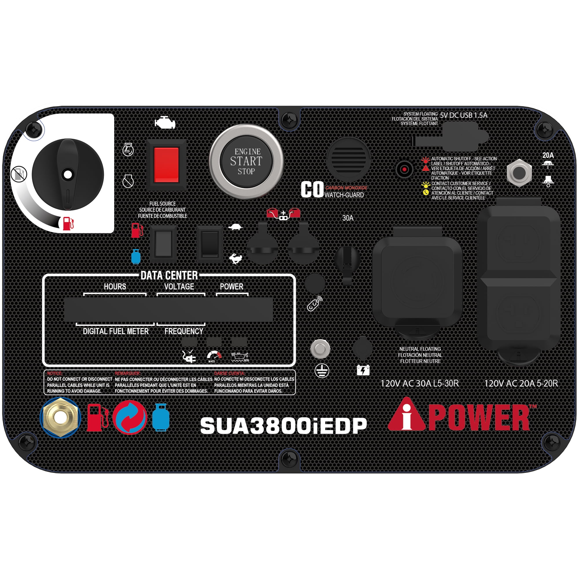 A-iPower SUA3800i Dual Fuel Digital Inverter Generator (3800W, Portable) 2ymmk