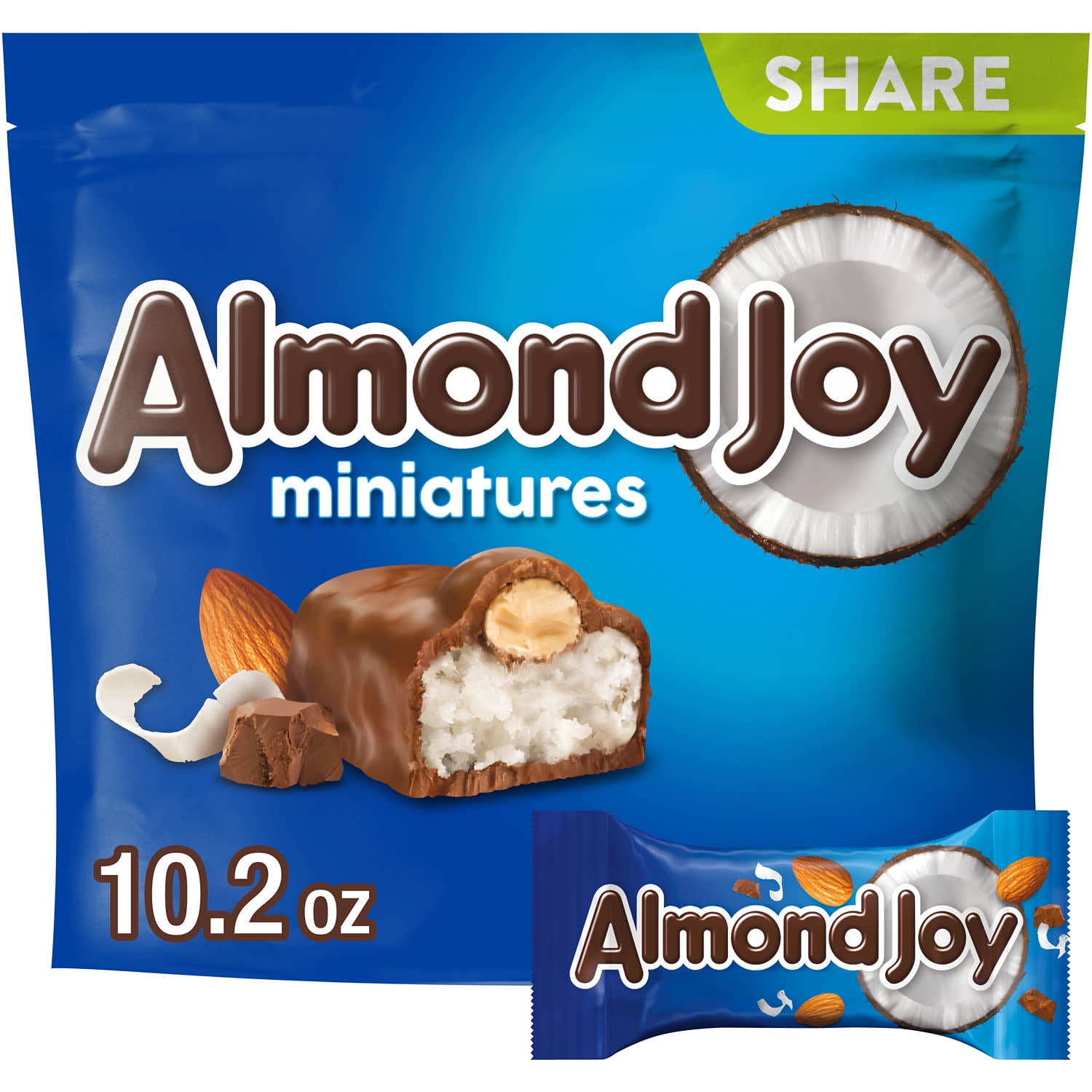 Almond Joy Miniatures Coconut and Almond Chocolate Candy Bars (Milk Chocolate, 10.2 oz) ebhxw