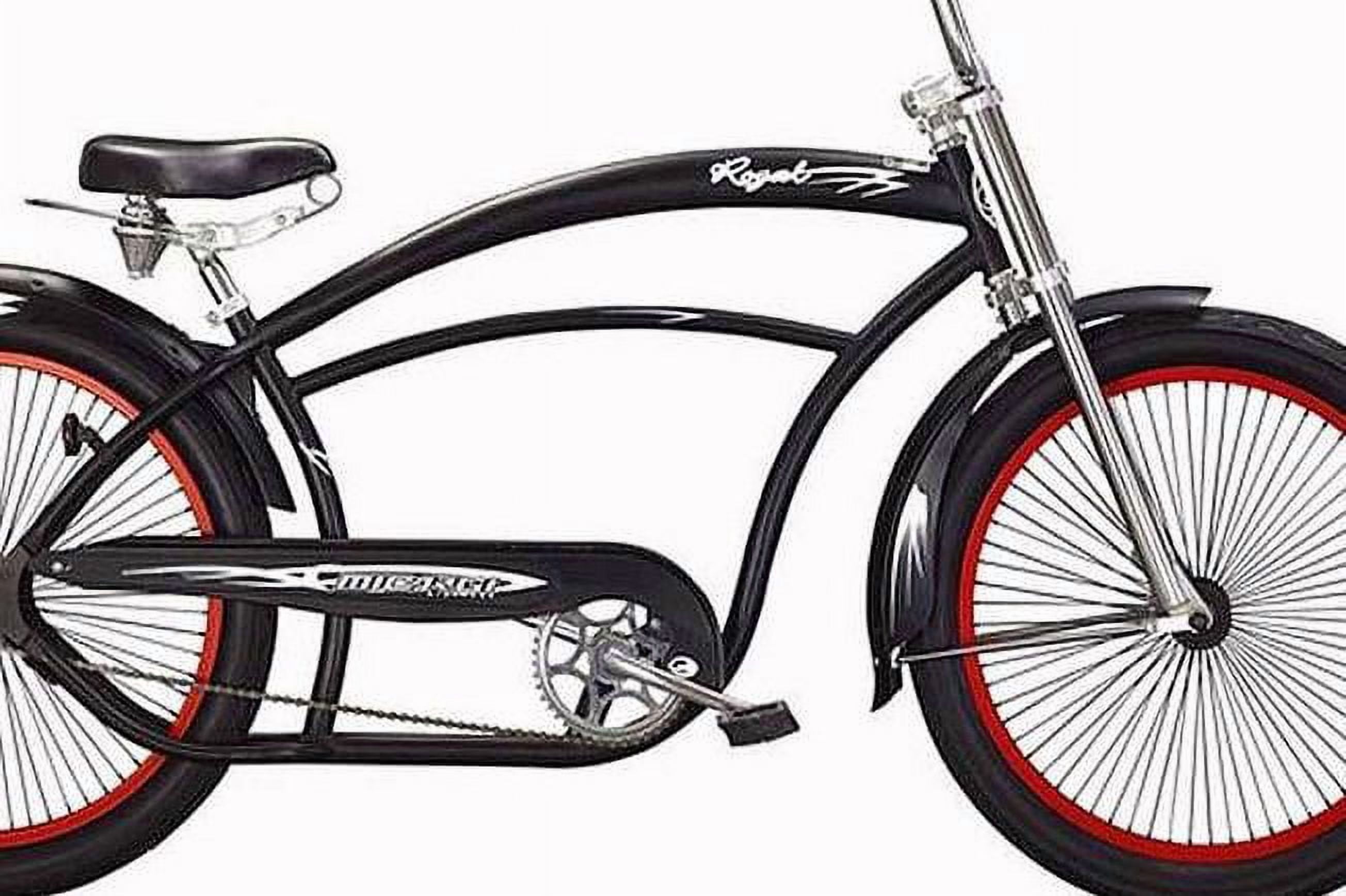 Wonder Wheels 24 in Chopper Bicycle with Oversized Frame and Coaster Brake (Matte Black, 24 in) 3120i