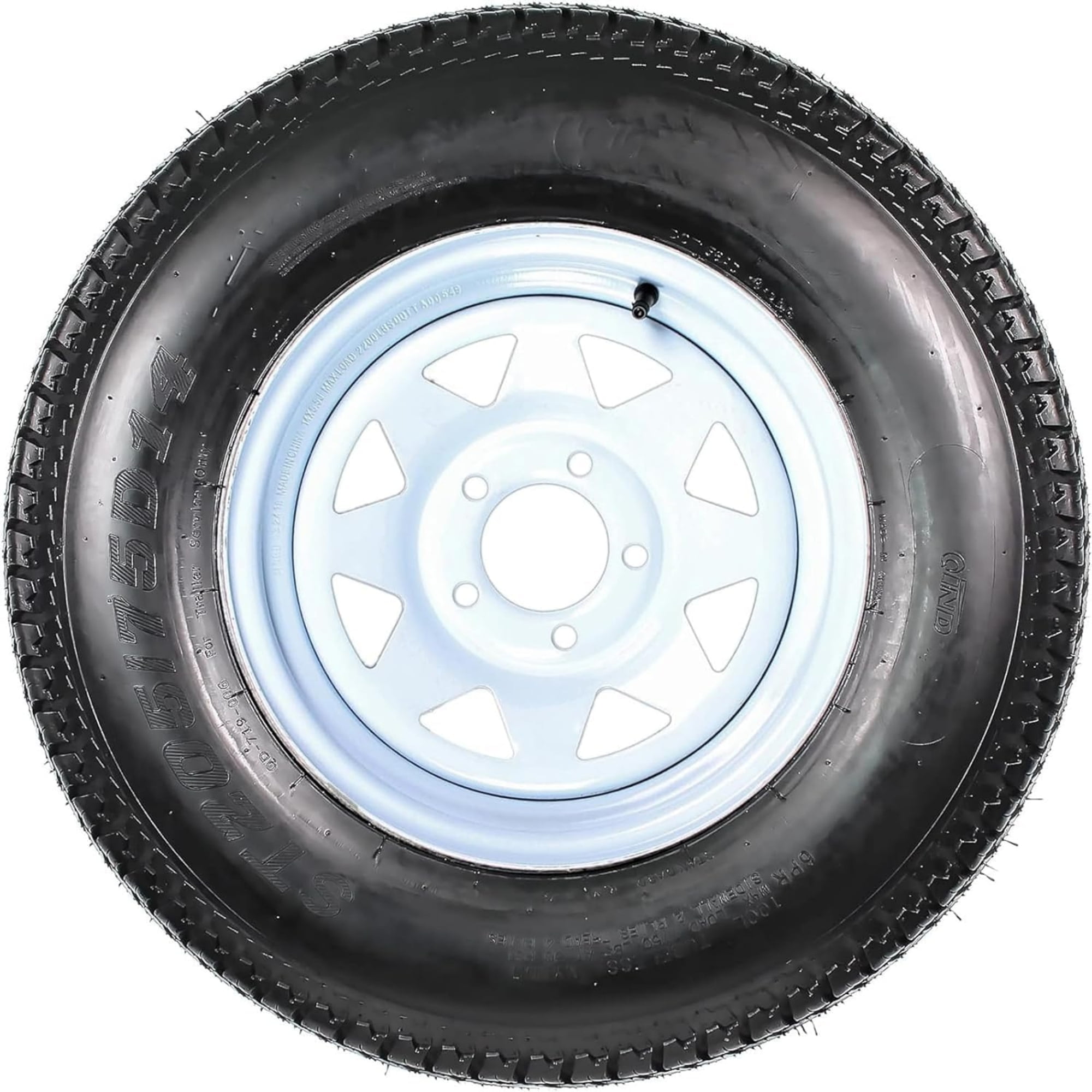 MERXENG ST205/75D14 Trailer Tire and Wheel Assembly (White, 2-Pack, 14 in) 3um4q