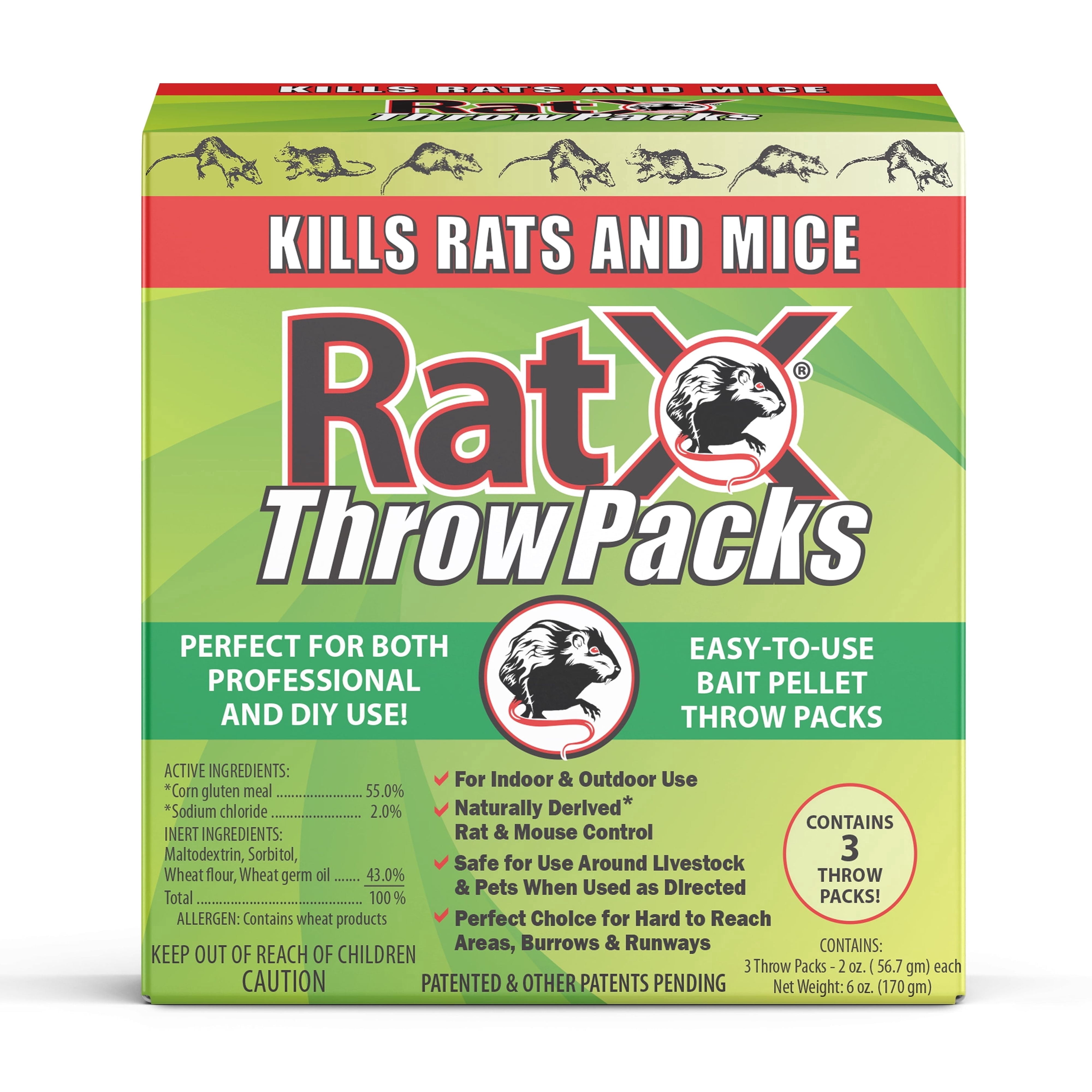 RatX Non-Toxic Rodent Control Pellets (3-Pack) fke7w