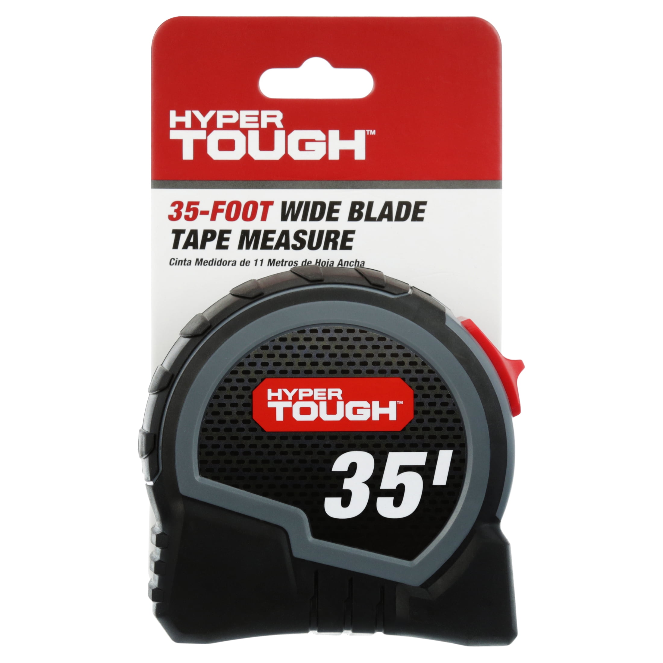 Hyper Tough Wide Blade Steel Tape Measure (Grey, 35 ft) 1tlmu