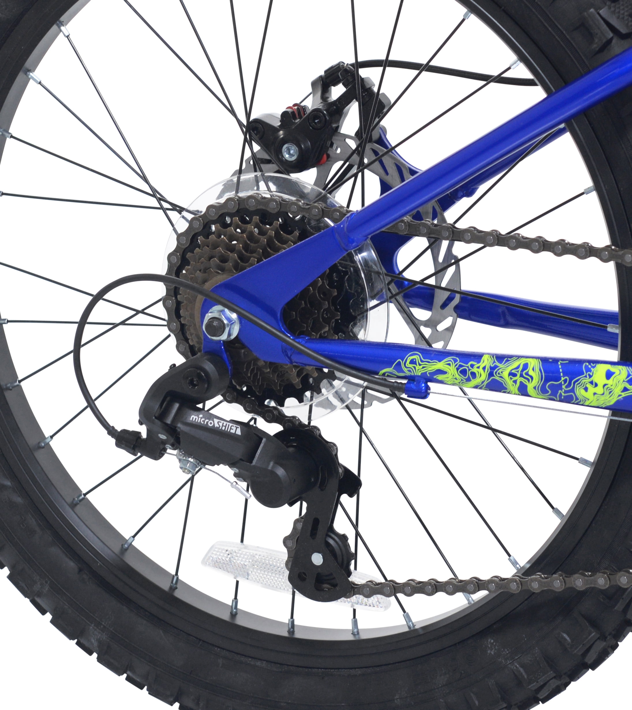 Ozark Trail Mountain Bicycle, 7-Speed Drivetrain, Durable Steel Frame, Kids Trail Bike (Blue, 20 in) rxjyq