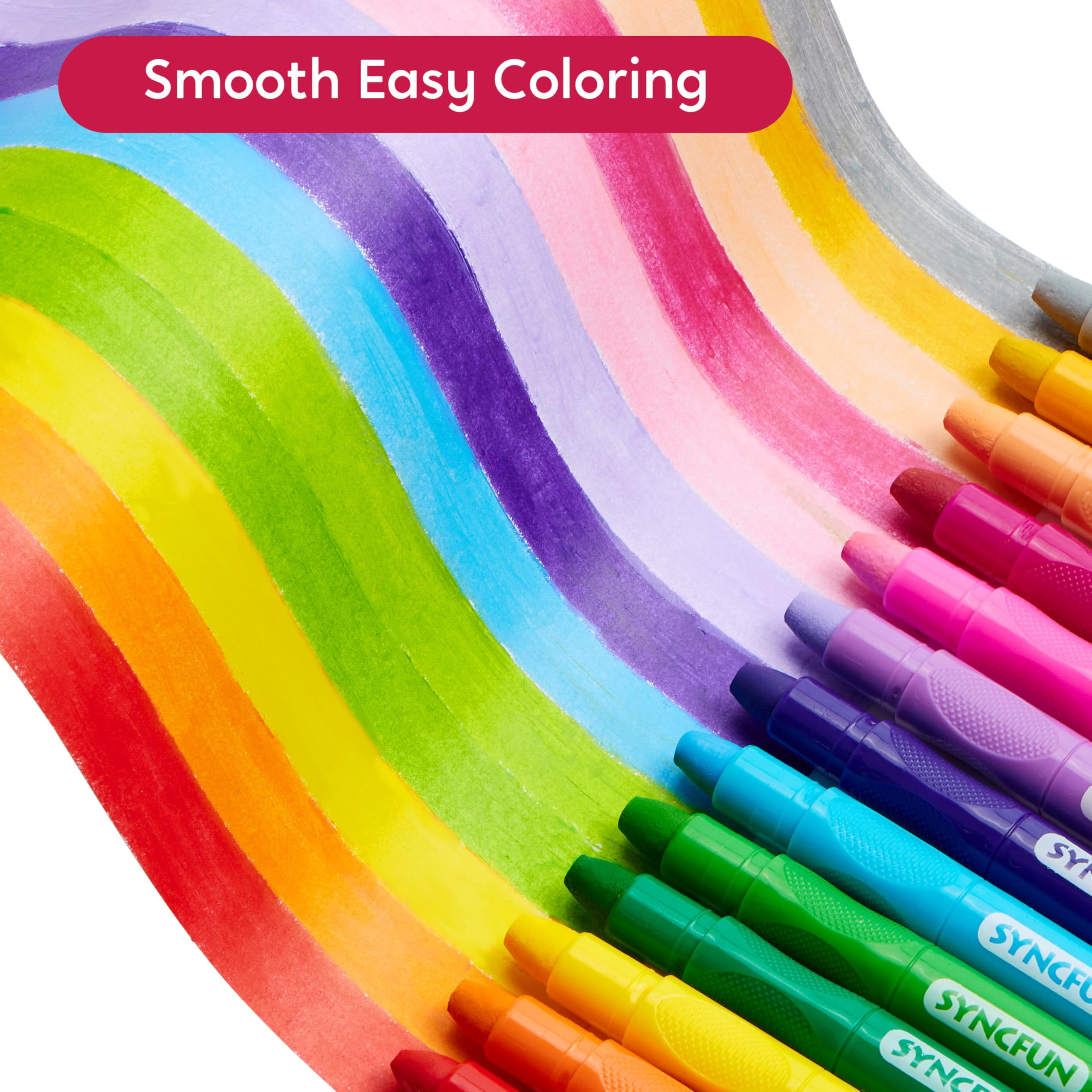 Joyfy Twistable Silky Crayons, Washable & Quick-Drying Art Supplies for Kids (Multicolor, 24 Count) f5dqs