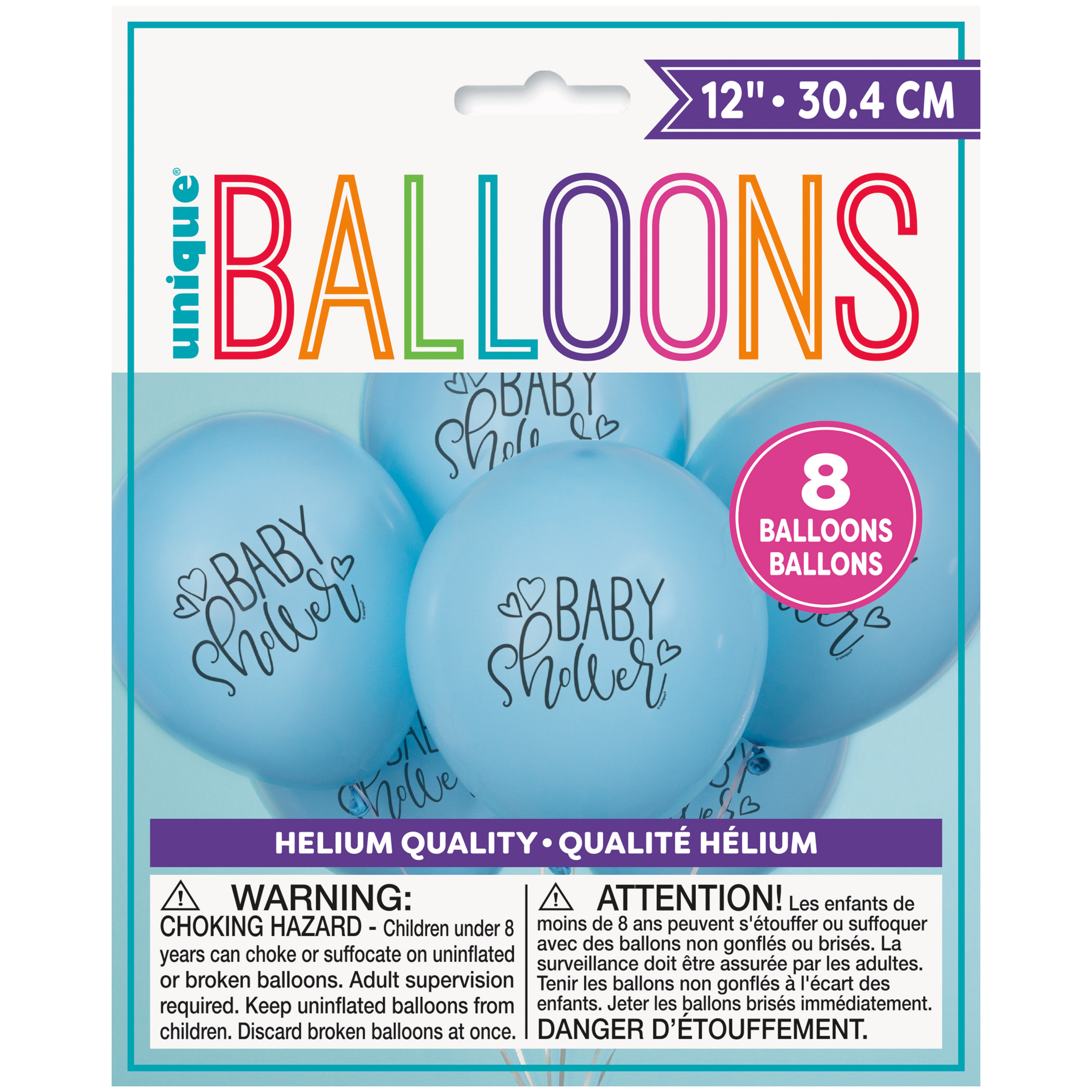 Unique Industries Latex Baby Shower Balloons for Boy (Blue, 12 Count, 16 in) sjv5v