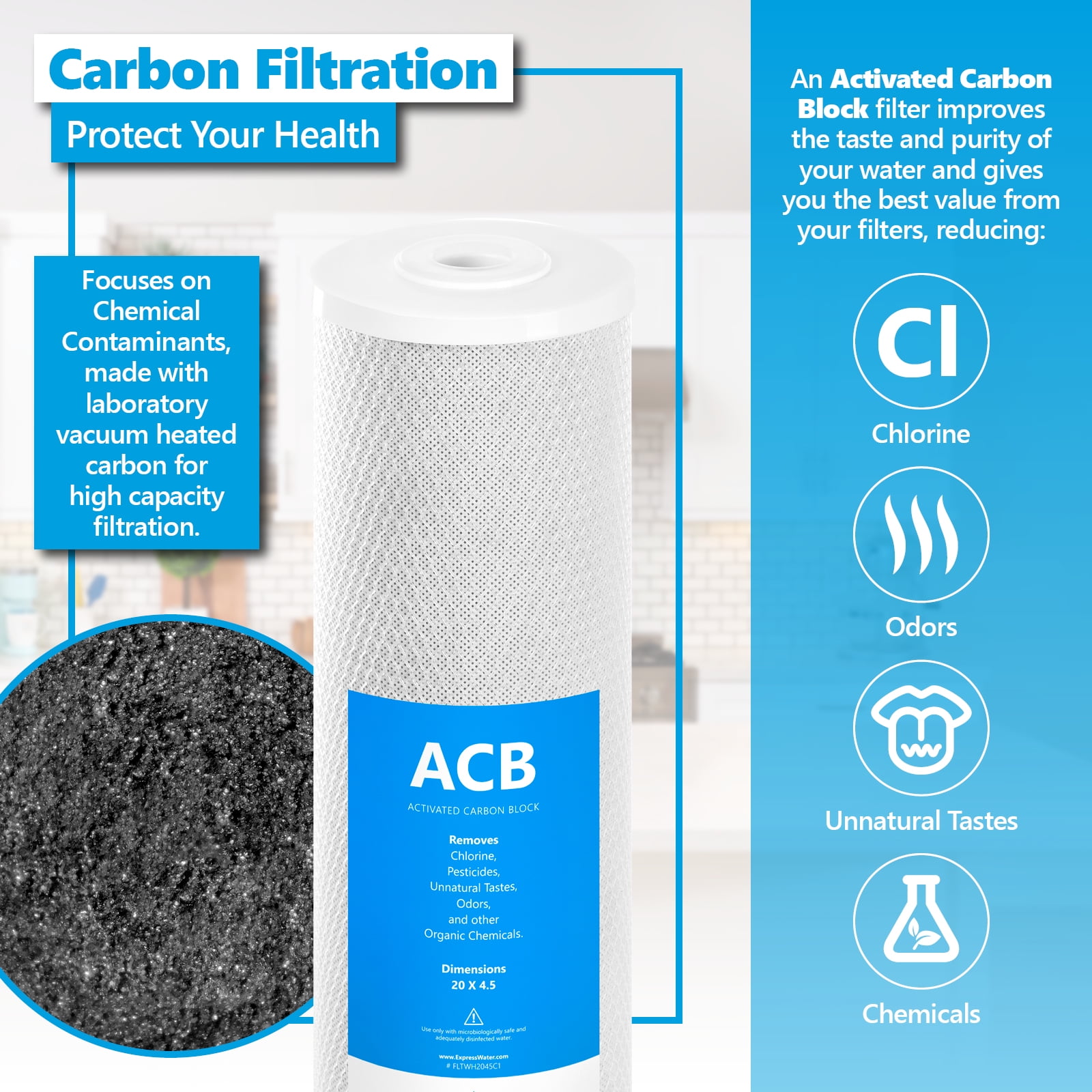 Express Water Whole House Anti-Scale Filtration System Replacement Kit (3-Stage, 4.5 in x 20 in) 2jj15