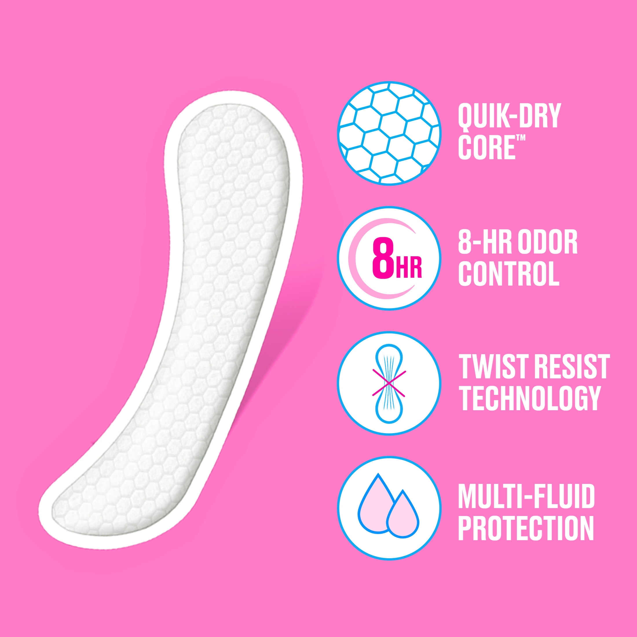 Carefree Panty Liners, Extra Long, Unscented Daily Feminine Protection (93 Count) 93a5p