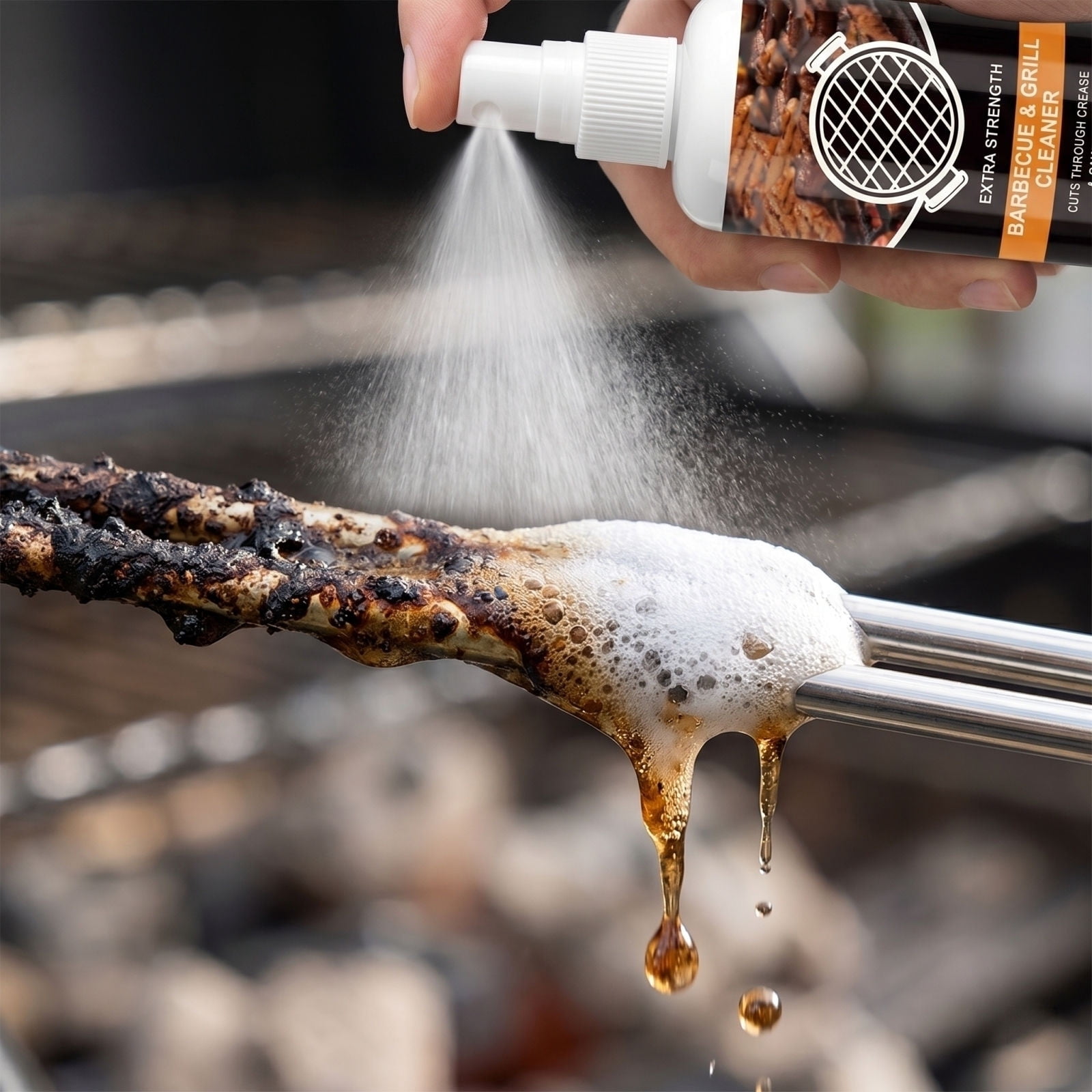 Zonthxa Barbecue Grill Cleaning Agent, Heavy-Duty Degreaser for Charcoal and Gas Grills (3.4 fl oz) px4t0
