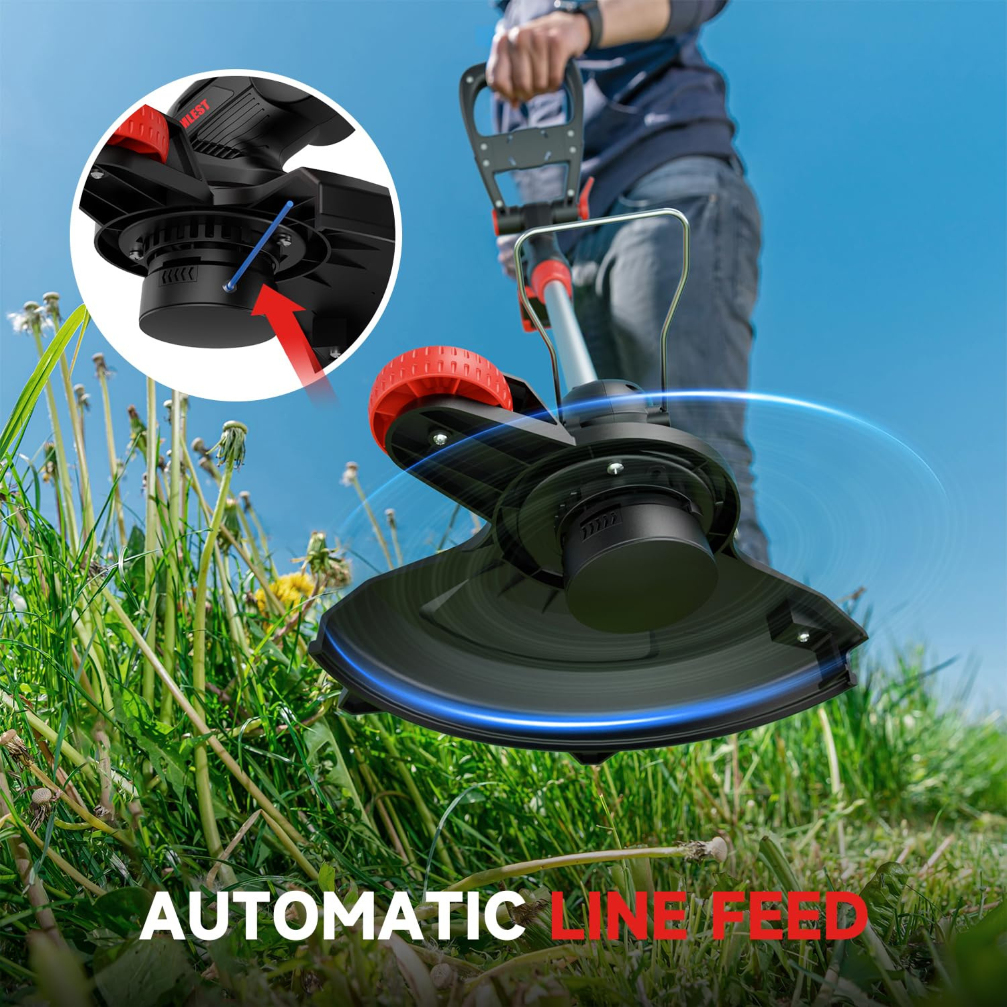 Humlest 20V Cordless String Trimmer and Edger, 2-in-1 Electric Grass Weed Eater with Auto Feed, 13 in Cutting Width (Black, 2.5Ah Battery Included) pudep