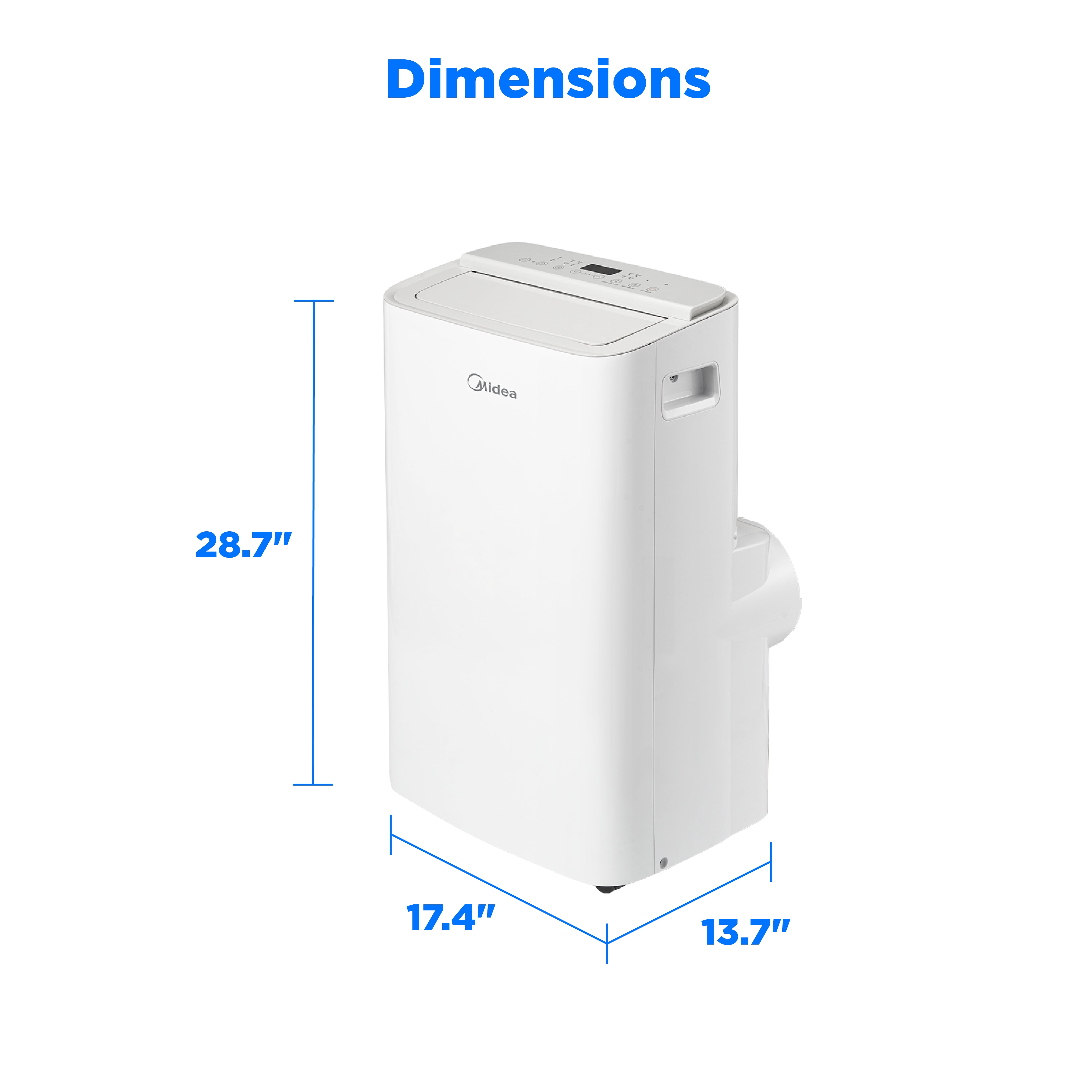 Midea 8,000 BTU SmartCool Portable Air Conditioner with Wi-Fi and Voice Control (White, 350 sq ft) wt46x
