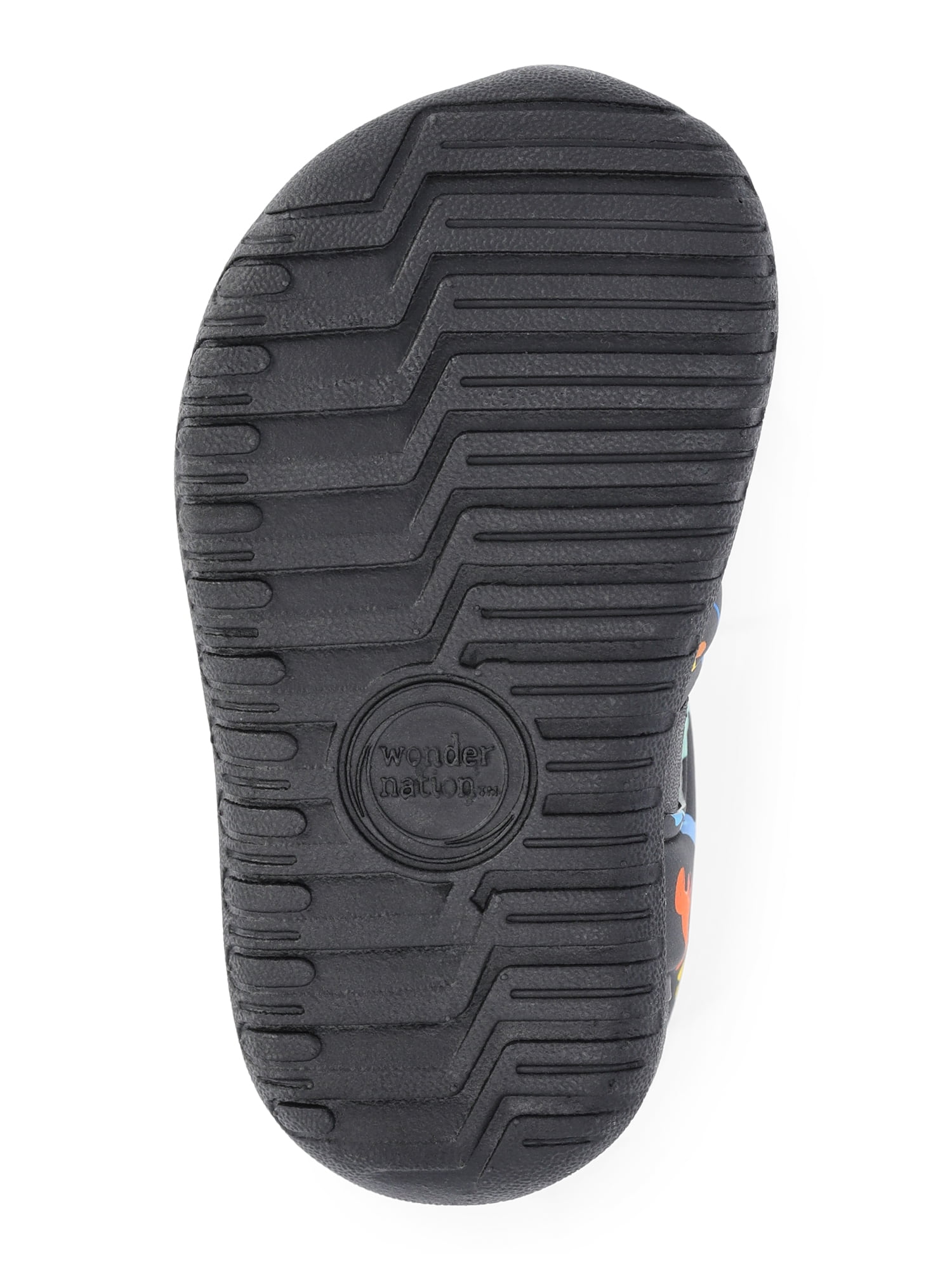 Wonder Nation Baby and Toddler Bump Toe Sandals (Black, Size 4) 0l4cm