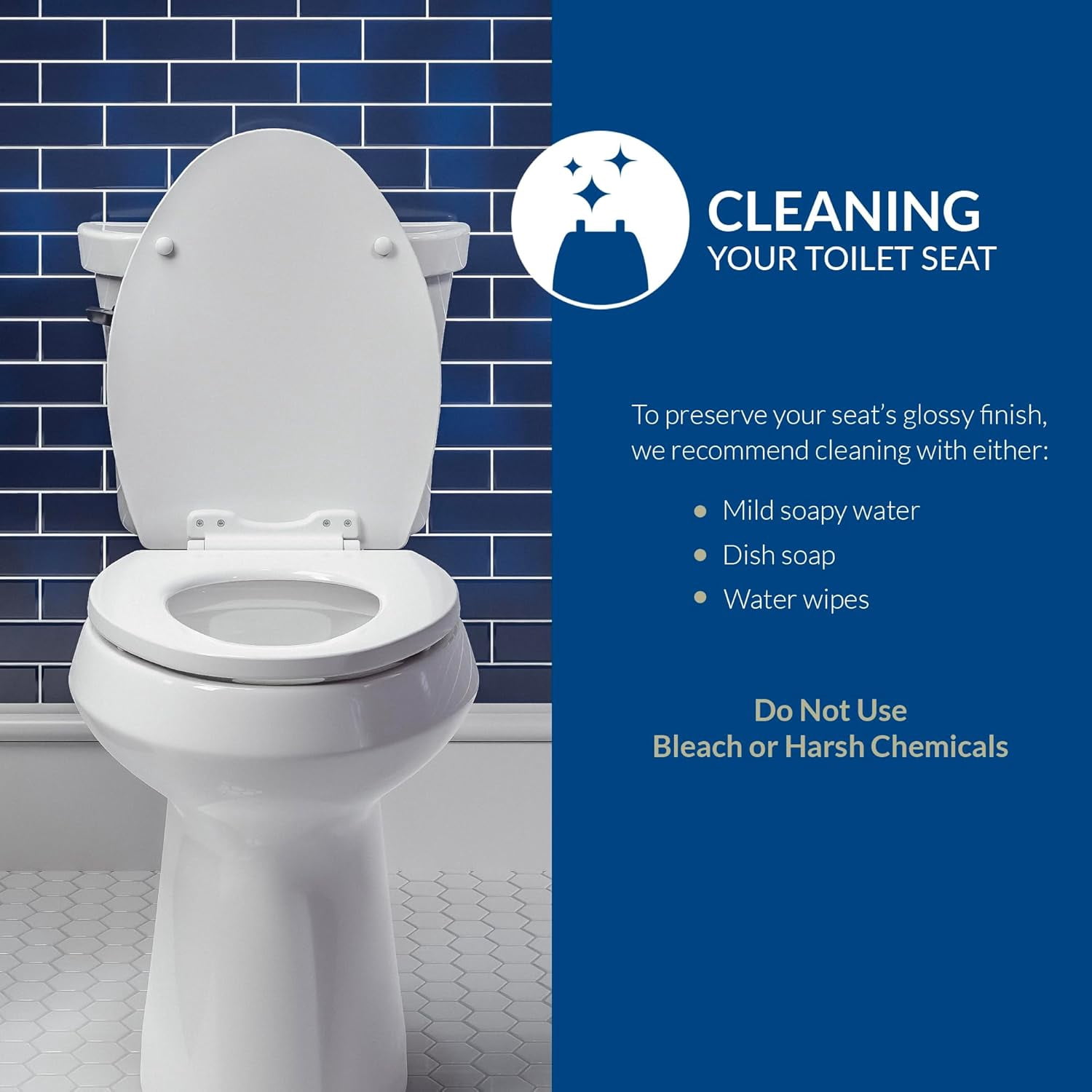 HuiXiu Network Elongated Toilet Seat, Durable Enameled Wood with Easy Clean Hinges (White, 19.24 in) sea9w