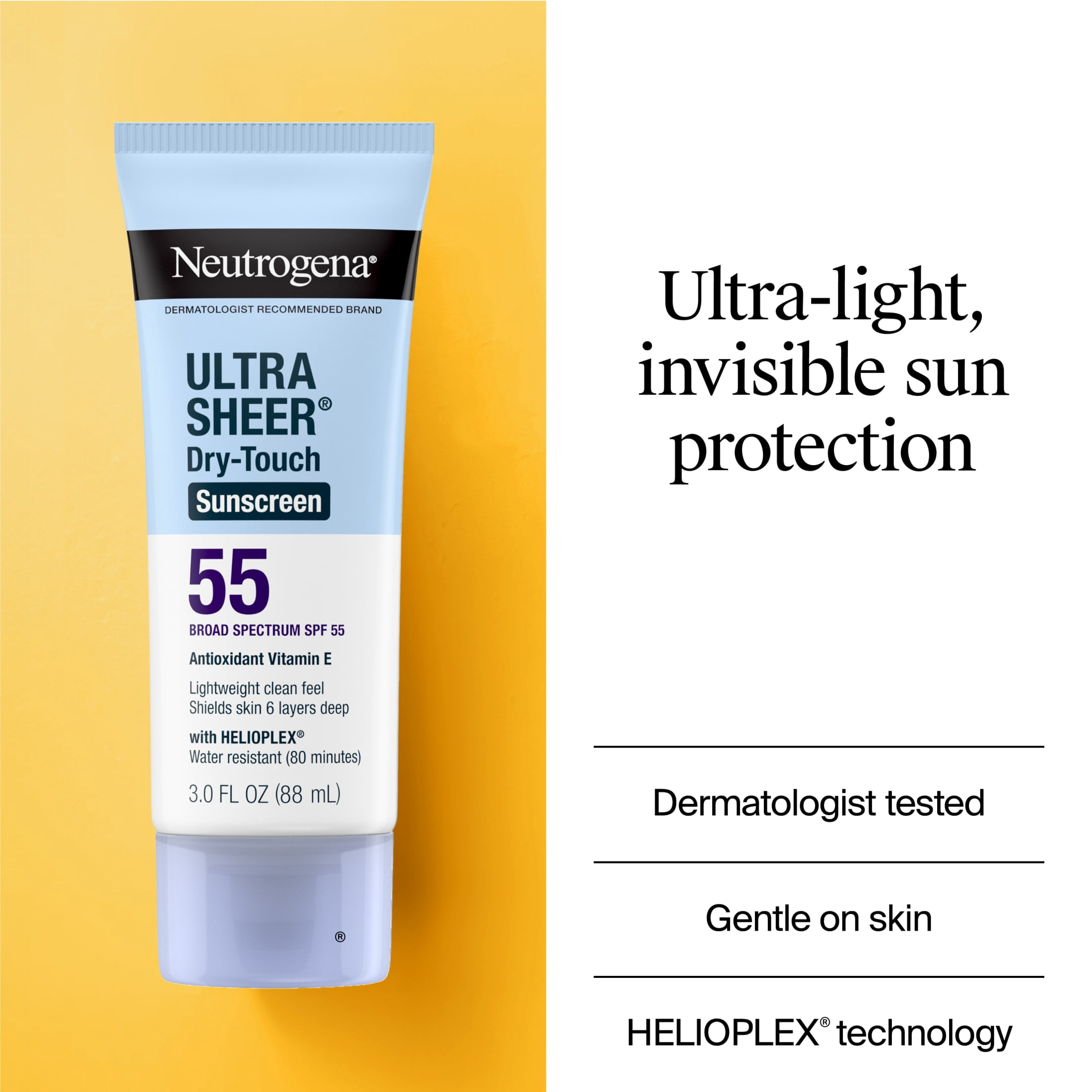 Neutrogena Ultra Sheer Dry-Touch Sunscreen SPF 55 Broad Spectrum Protection (3 fl oz) 11kx9