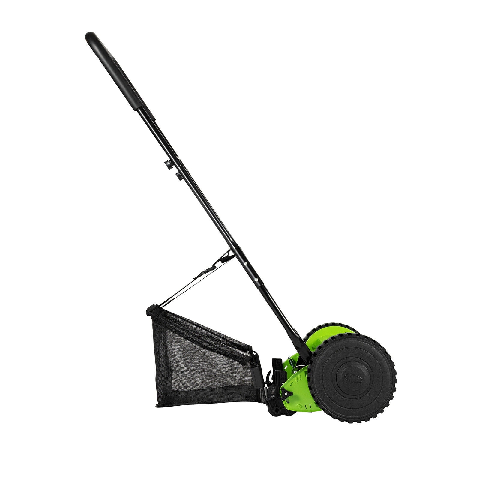 Generic Hand Push Reel Lawn Mower with Grass Catcher and Adjustable Cutting Height (Green, 12 in) alwo9