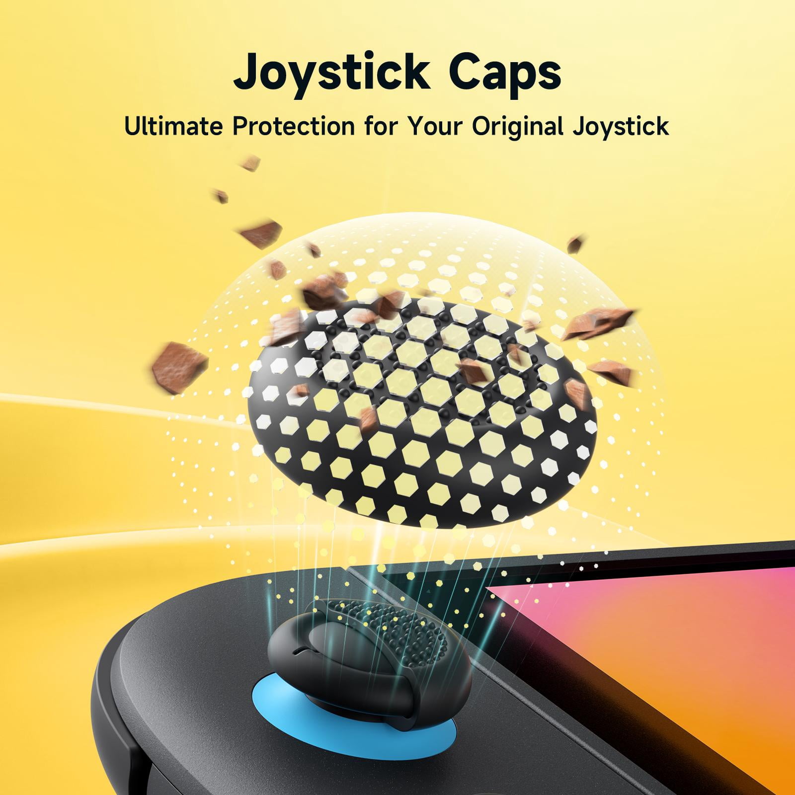 JSAUX Thumb Grips for Nintendo Switch 2 Joy-Con Ergonomic Joystick Caps (Blue/Orange, 3 Pairs) 9n7od