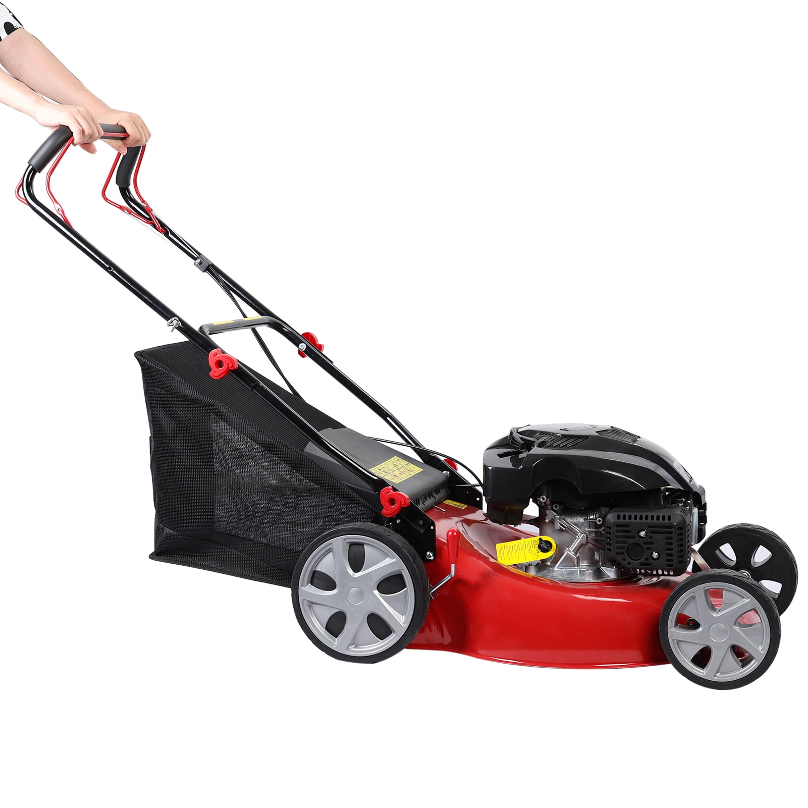 Kitem Self-Propelled Gas Lawn Mower, 141cc Engine, 20 in Cutting Deck, 3-in-1 Discharge with Grass Collection (Red, 20 in) 3070u