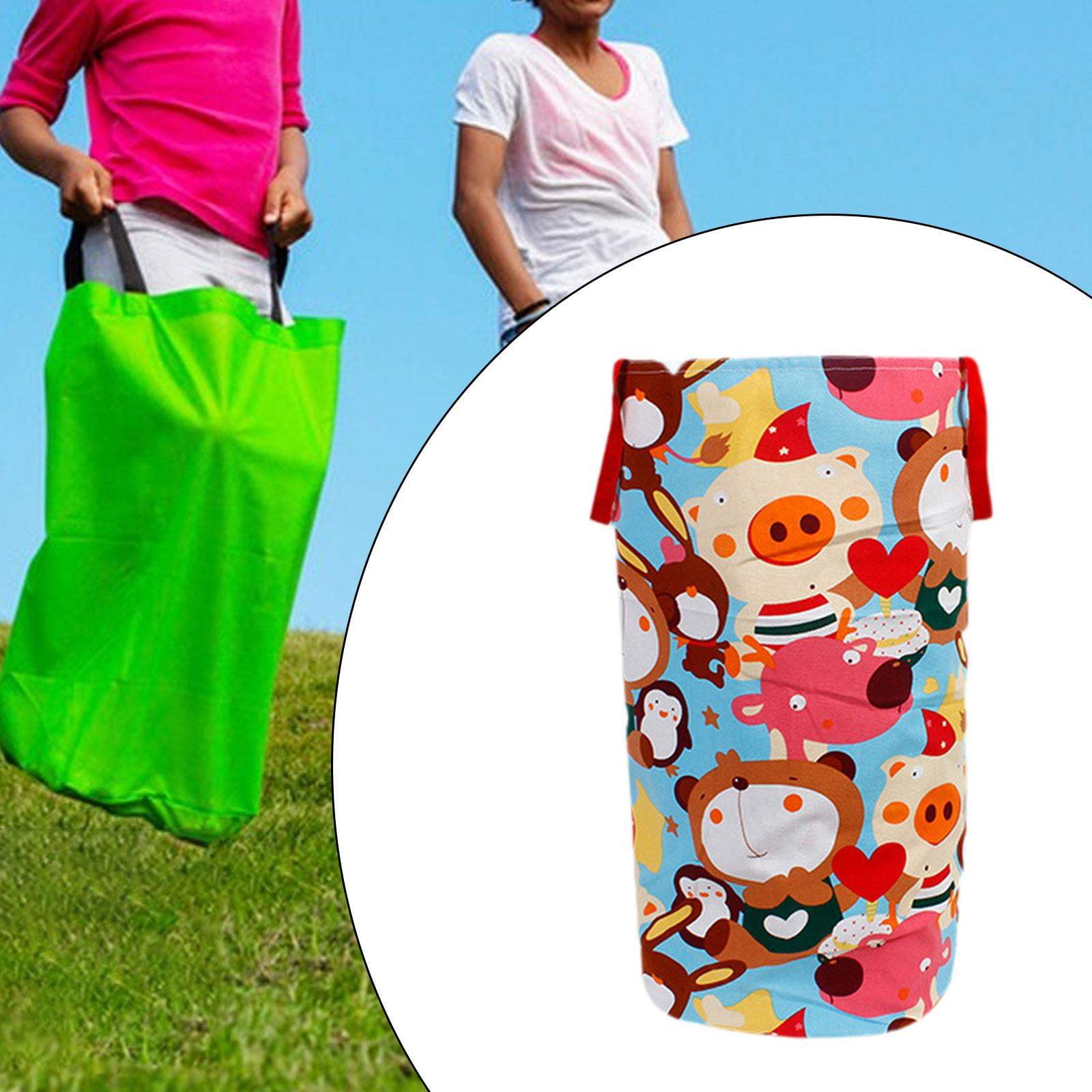 GUOOL Potato Sack Race Bag Durable Canvas Jumping Sack for Kids and Adults Outdoor Party Games (Pig, 19.69 in x 19.69 in x 27.56 in) 049qo