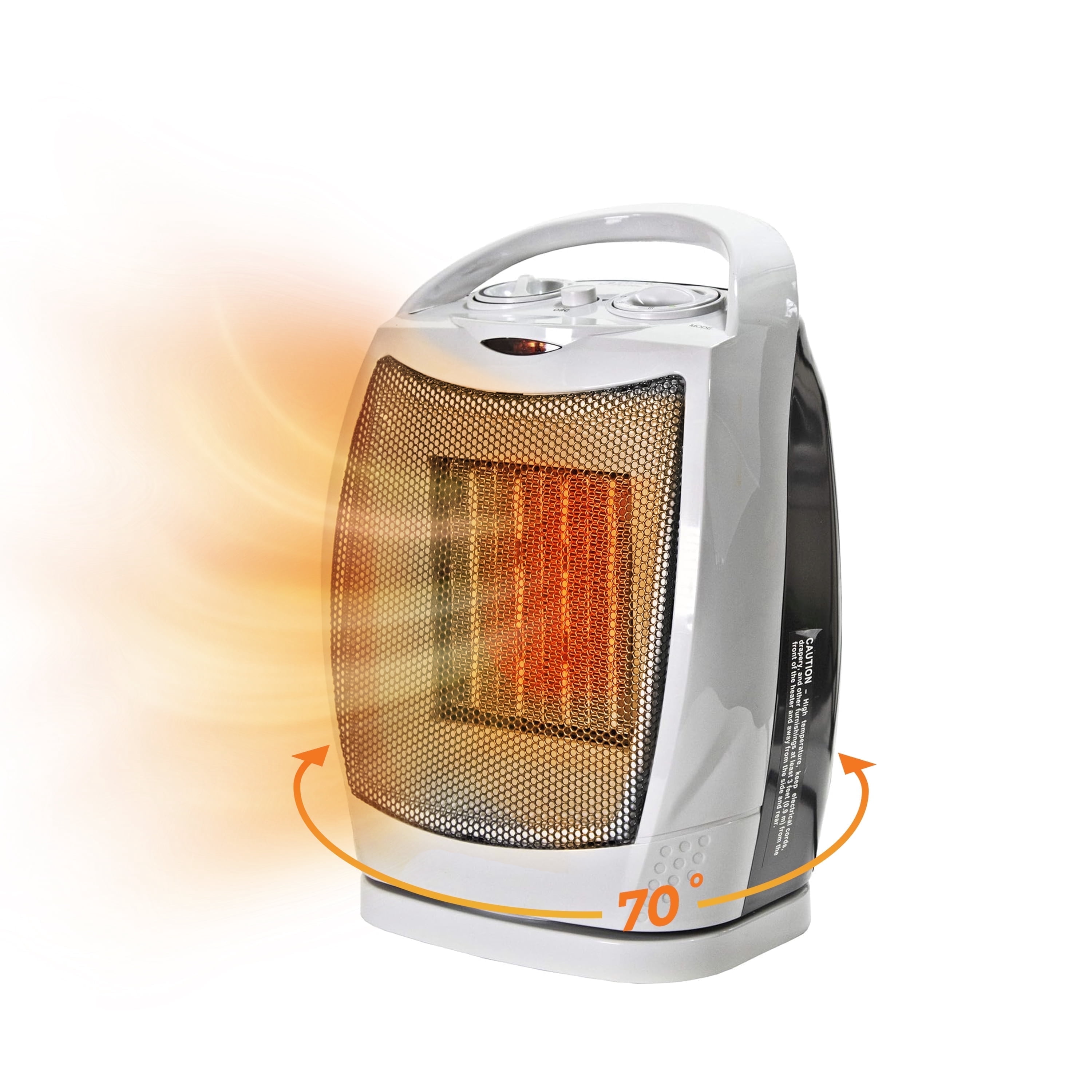 Comfort Zone Oscillating Desktop Space Heater (Silver, 150 sq ft) 0z9qn