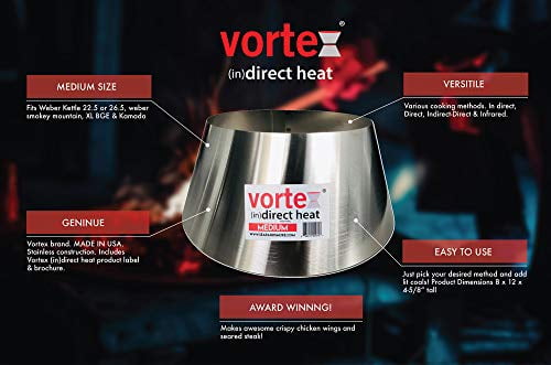 Vortex Charcoal Grill Heat Deflector (Medium, Stainless Steel) or1ow