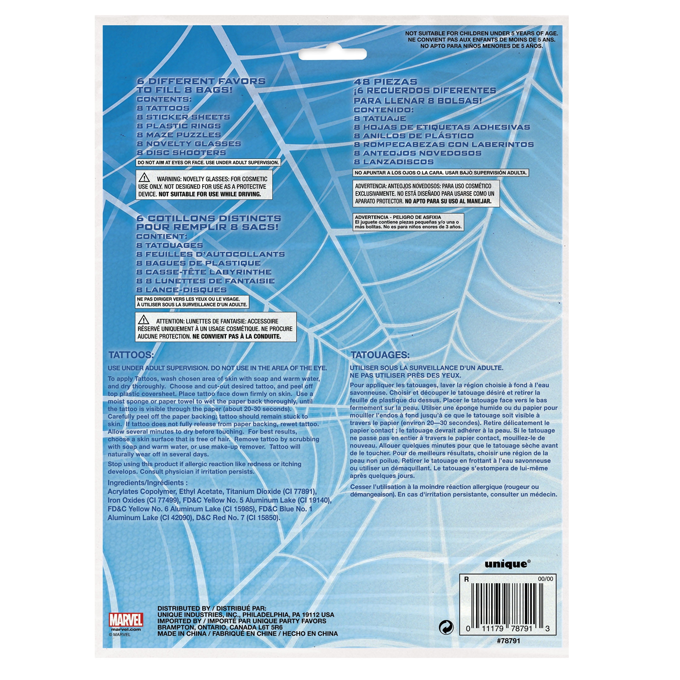 Spider-Man Birthday Party Favor Set for 8 Guests (48 Pieces) rwgqk