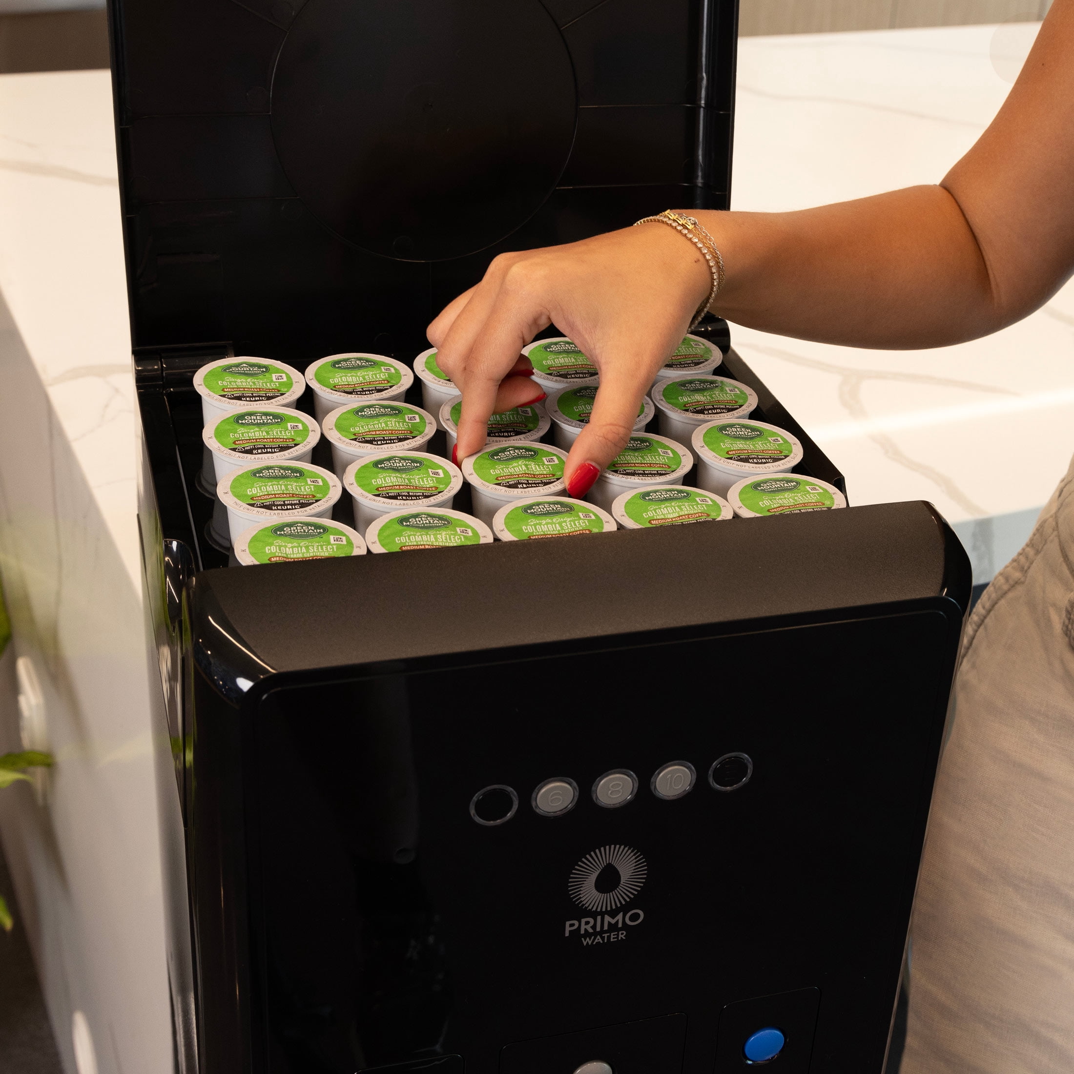 Primo Water Htrio Coffee K-Cup Water Dispenser, Bottom Loading, Hot and Cold Temperature (Black, 10 oz) akv78