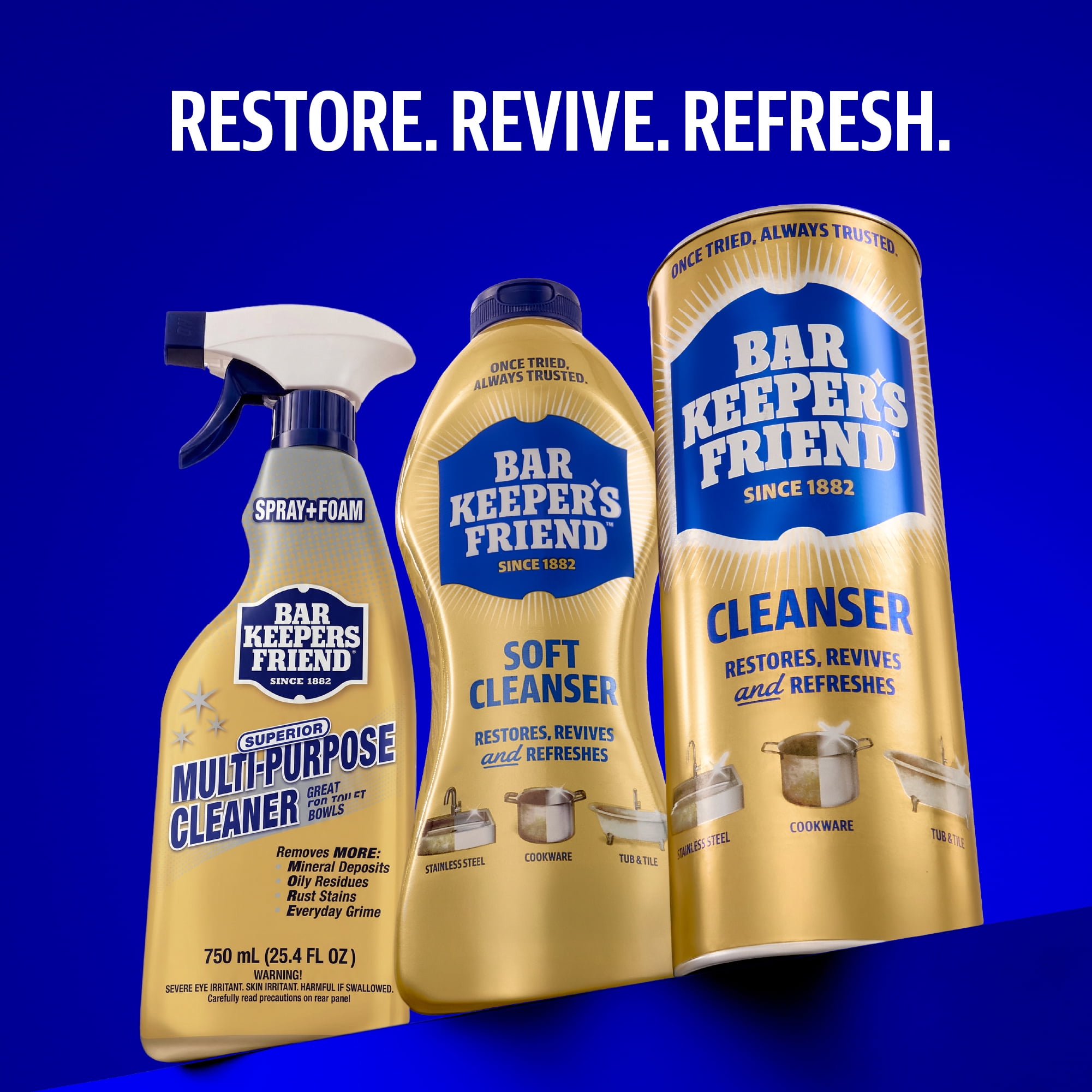 Bar Keepers Friend Soft Cleanser Liquid Surface Cleaner for Kitchen and Bathroom (Citrus, 26 oz, 6 Pack) shd4z