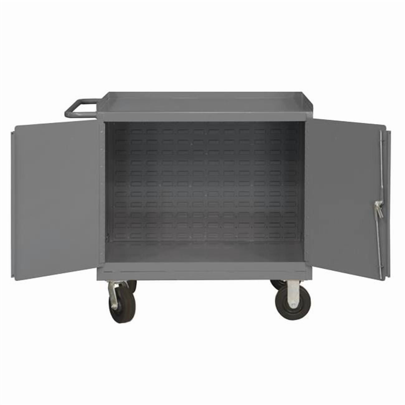 Durham 16 Gauge Mobile Bench Lockable Cart with Push Handle (Gray, 36 in) pfuoe