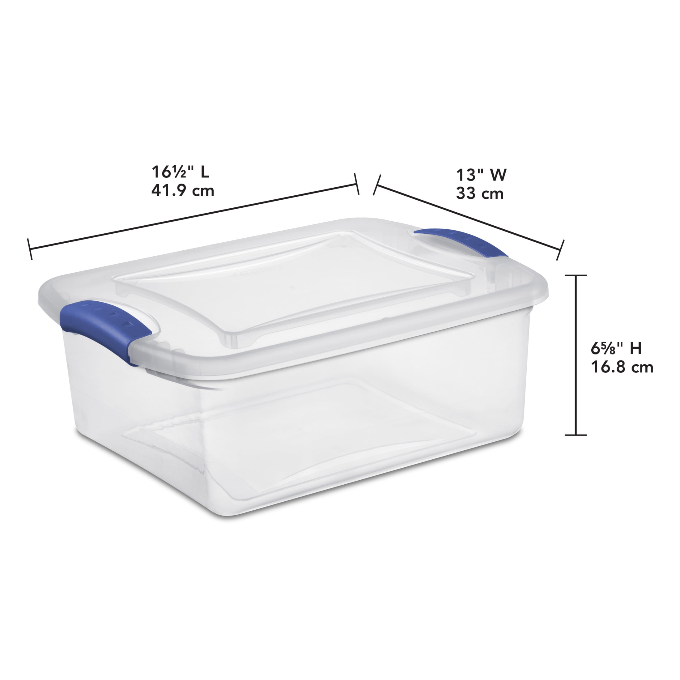 Sterilite 15 Quart Latching Storage Bin, Clear Plastic Container with Secure Latch Lid (Clear, 15 Quart) edya9