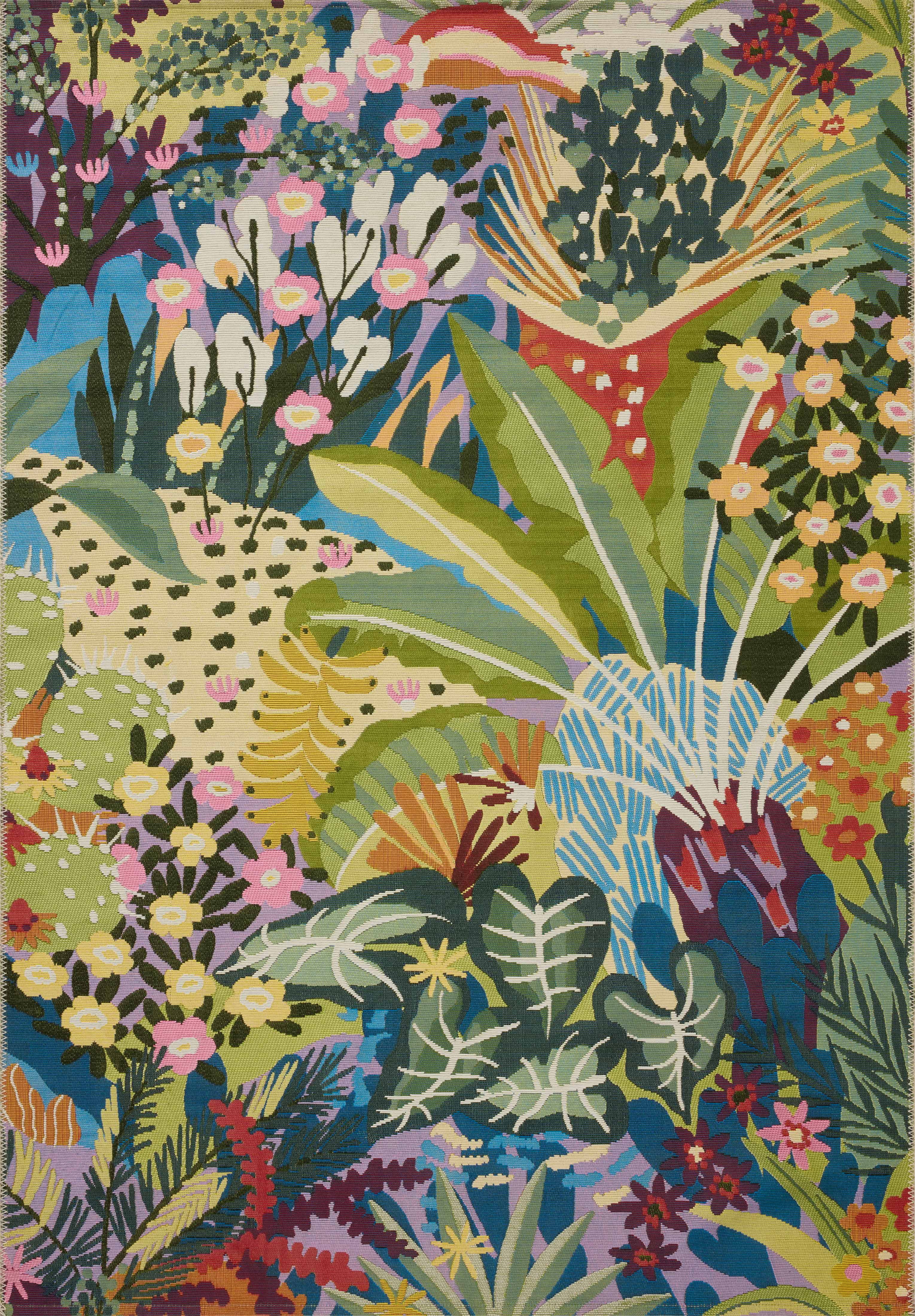Loloi Botanical Floral Area Rug, Indoor/Outdoor Weather-Resistant Floor Decor (Multi, 5 ft x 7 ft) ym1ke