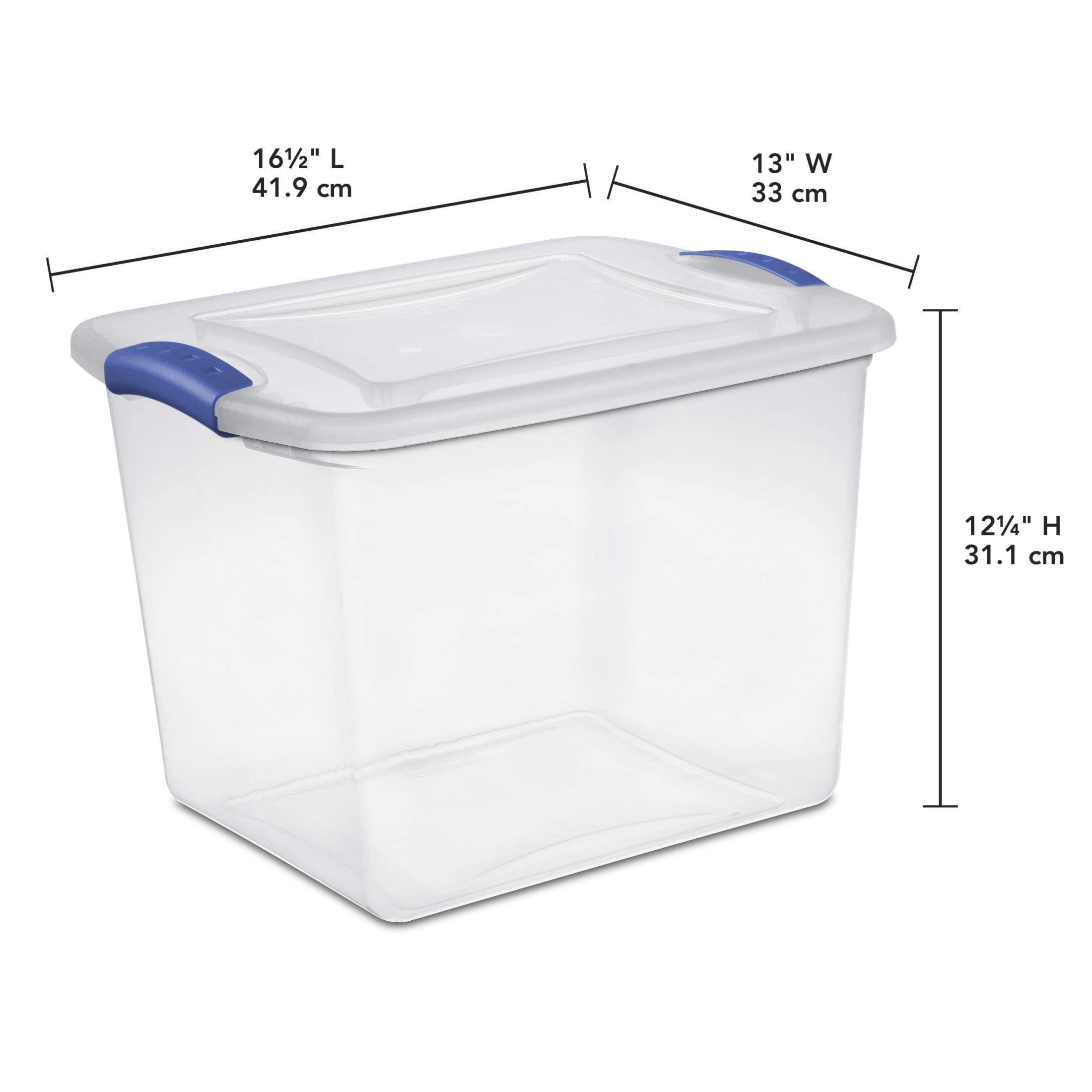 Sterilite 27 Quart Latching Storage Bin with Secure Lid (Clear, 2 Pack) vnt8o