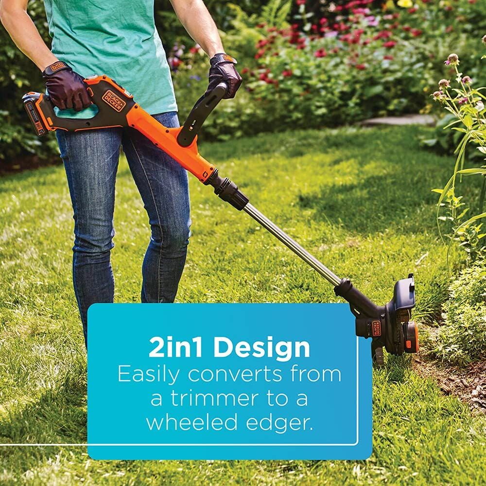BLACK+DECKER 20V MAX Cordless String Trimmer and Edger Kit (Black, 12 in) iptol