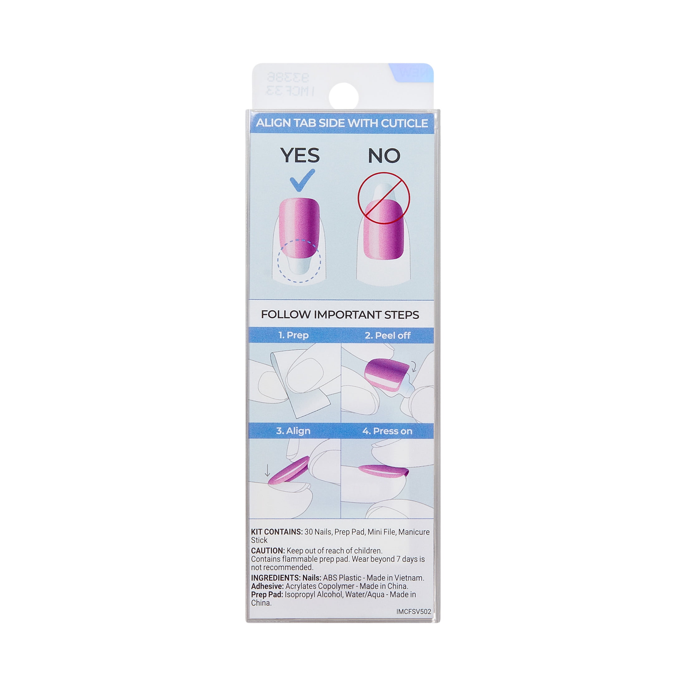 KISS imPRESS Press-On Nails, Color FX Magnetic Velvet Finish, Short Squoval Shape (Pink, 30 Count) hv7k6