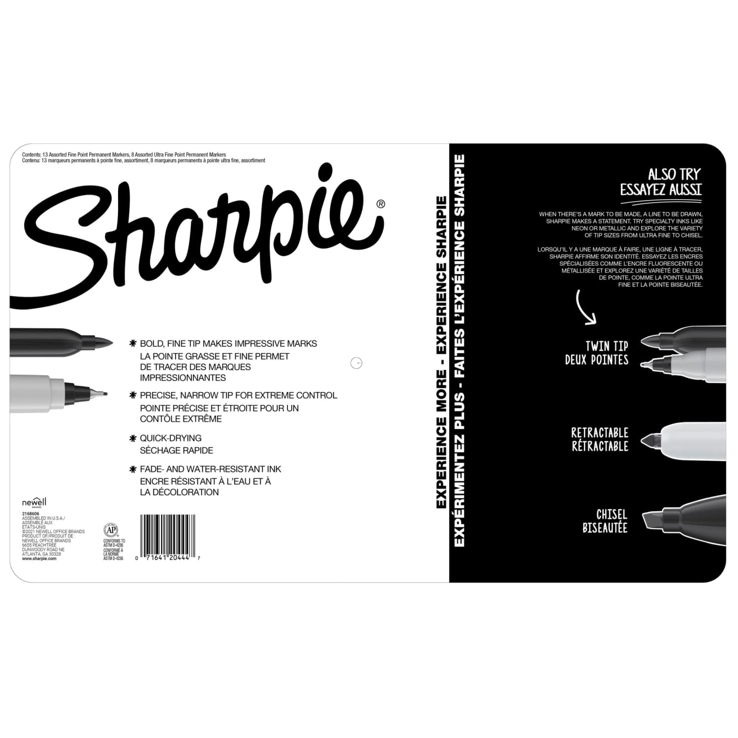 Sharpie Permanent Markers, Fine and Ultra-Fine Point Assorted Colors (21 Count) qz20z