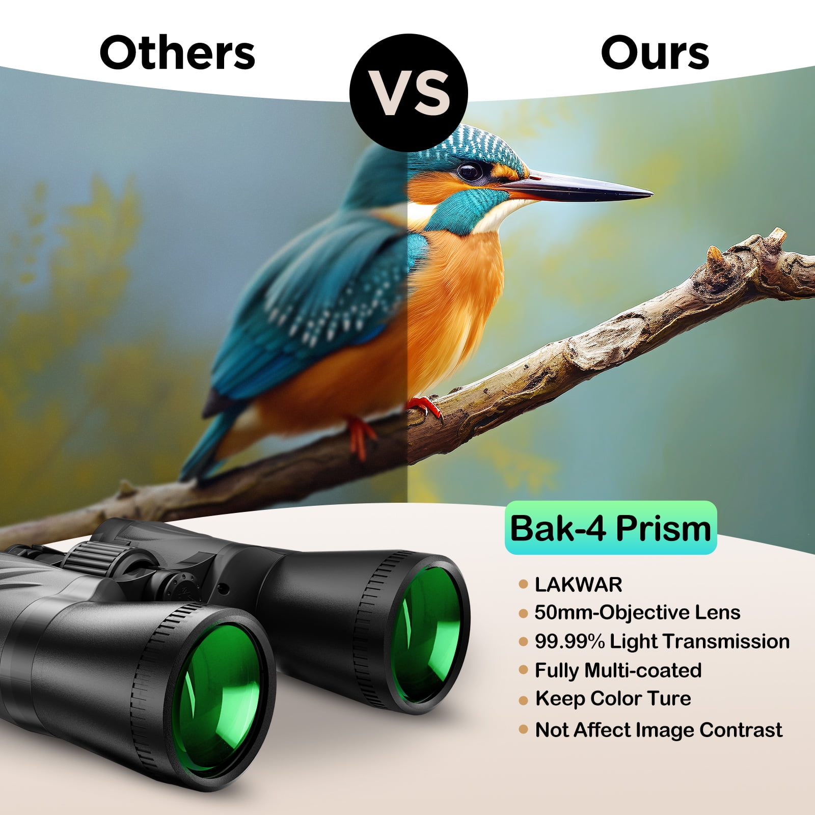 LAKWAR 20x50 High Powered Binoculars for Adults, Waterproof Outdoor Optics with BAK4 Prism Lens (Black, 20x50) mdm1q