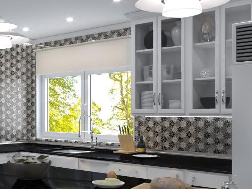 Andova Tiles Fresh Ticia Gray Floral Pattern Polished Glass Mosaic Wall and Floor Tile (Grey, 0.76 sq ft) hmht5