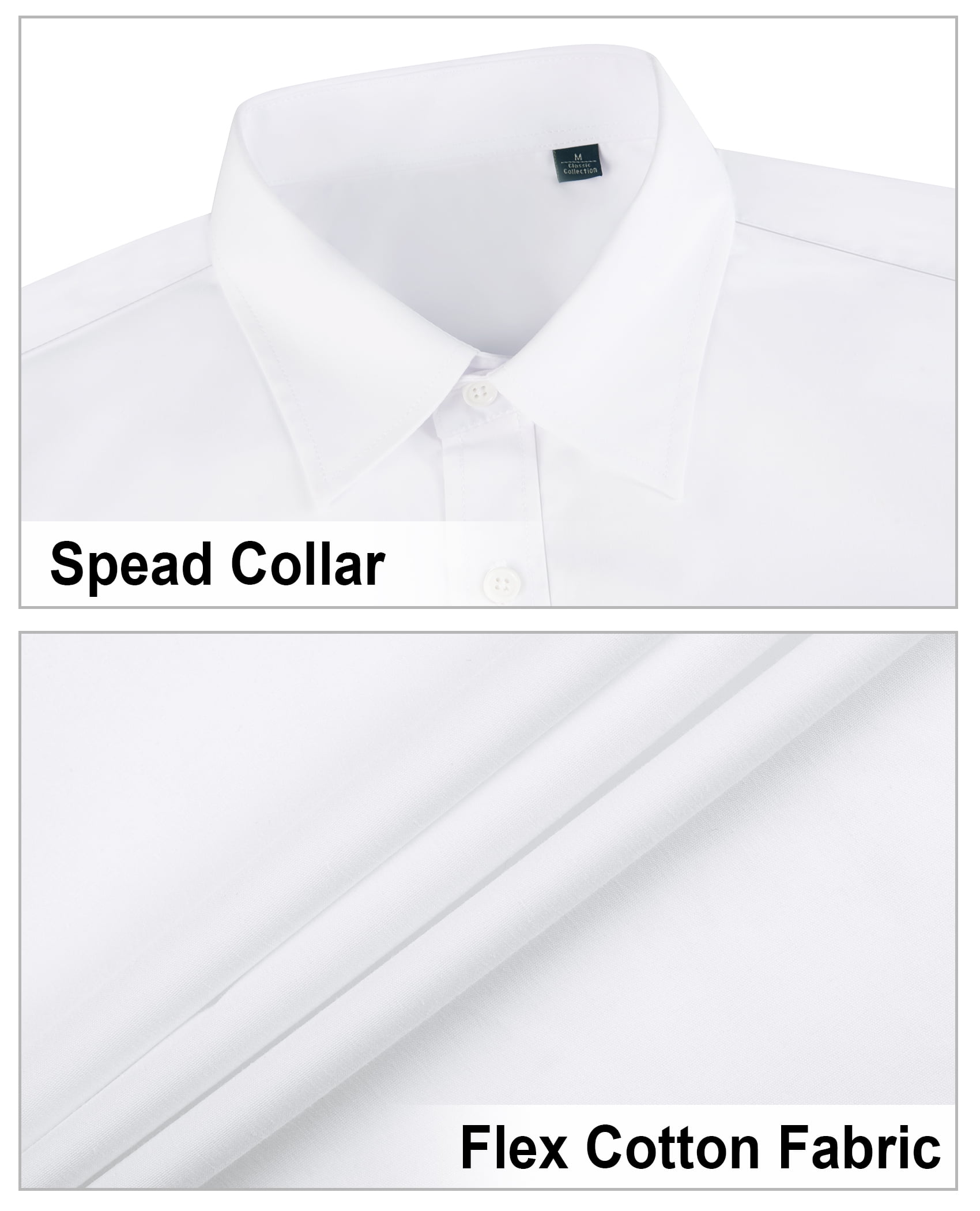 Youclos Men's Short Sleeve Dress Shirt Casual Button Down Wrinkle-Free (White, Regular Fit) 854yh