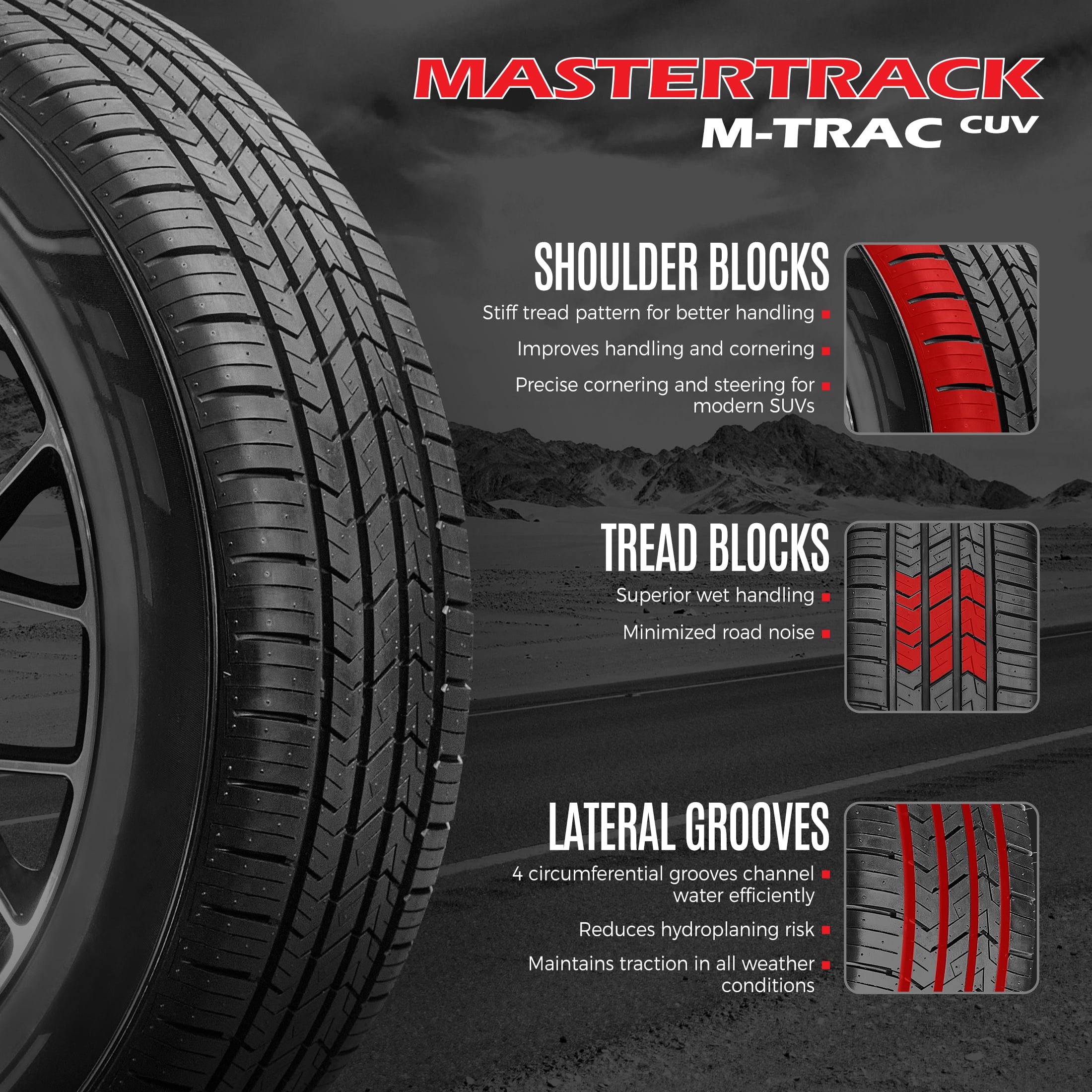 Mastertrack M-TRAC CUV All-Season Tire (245/60R18, 105V, Single Tire) ypadn