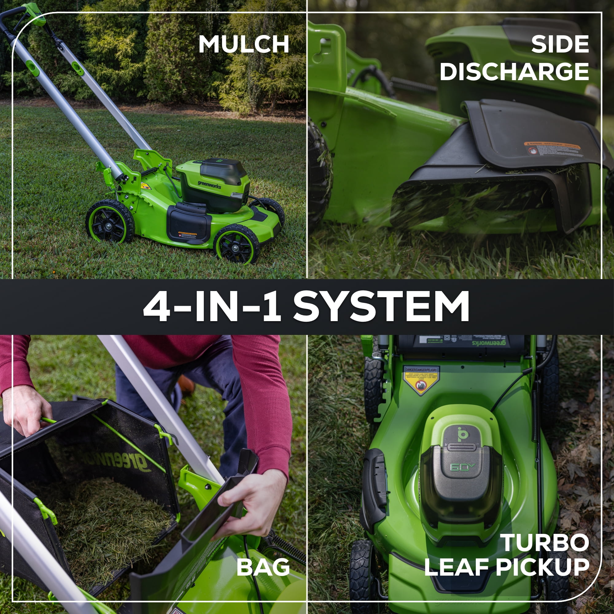 Greenworks 60V 21 in. Cordless Push Lawn Mower with 5.0 Ah Battery and Charger (Black, 21 in.) 2m0d8