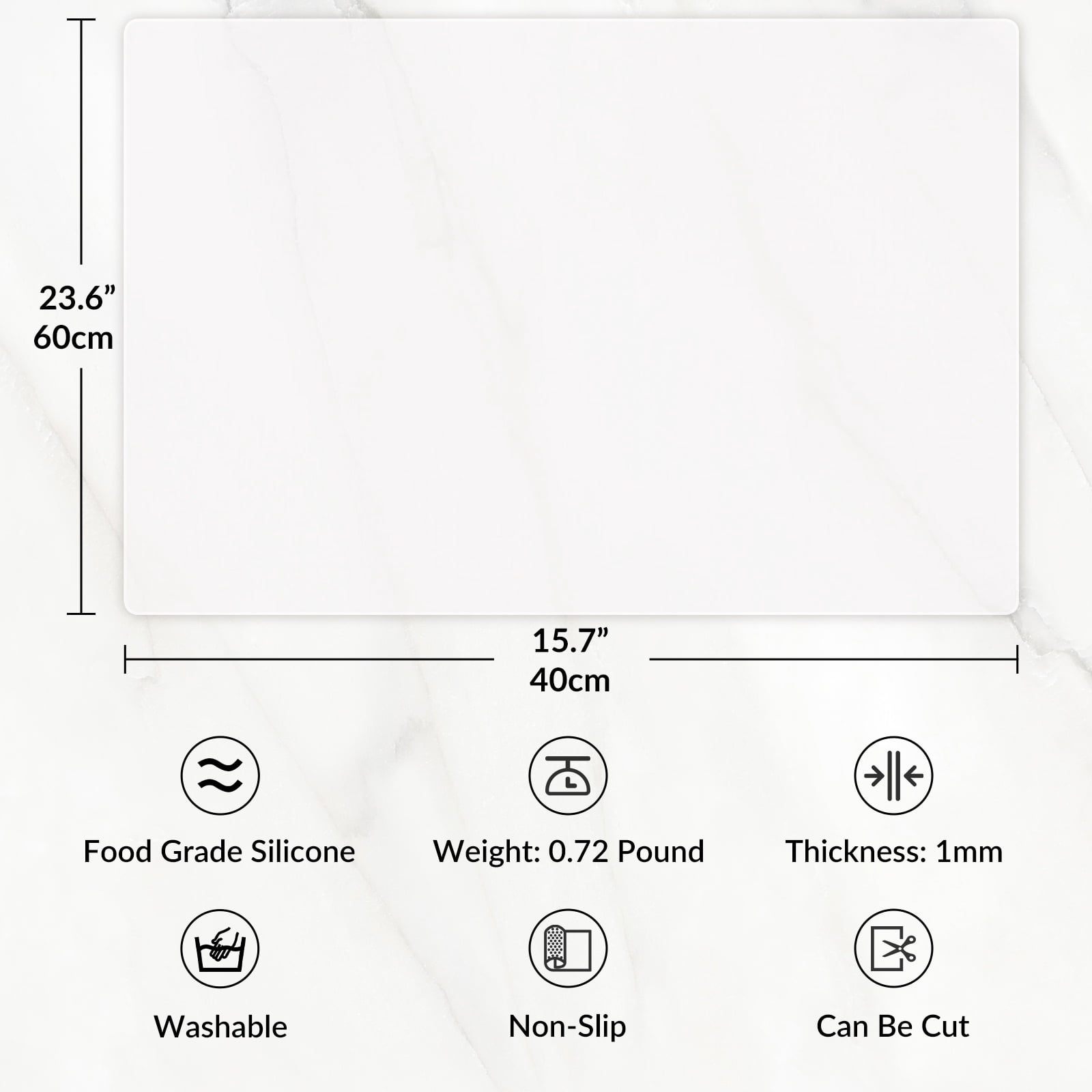 GOLDEER Silicone Countertop Protector Mat, Heat Resistant Kitchen Surface Pad (Clear, 23.6 in x 15.7 in) oqwur