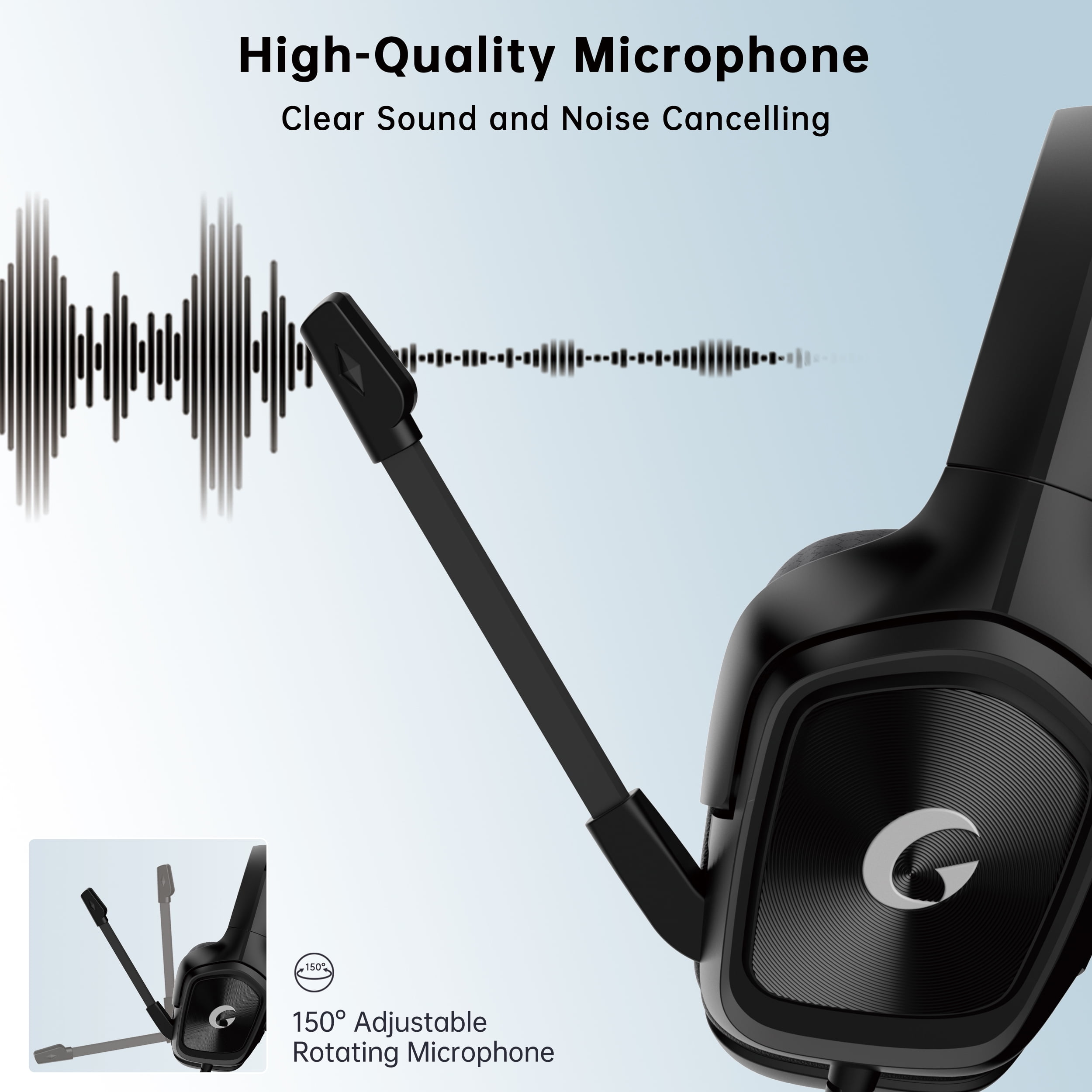 Soifcik Wired Gaming Headset with 7.1 Surround Sound and Noise Cancelling Microphone (Black, 0.45 lb) hqniz