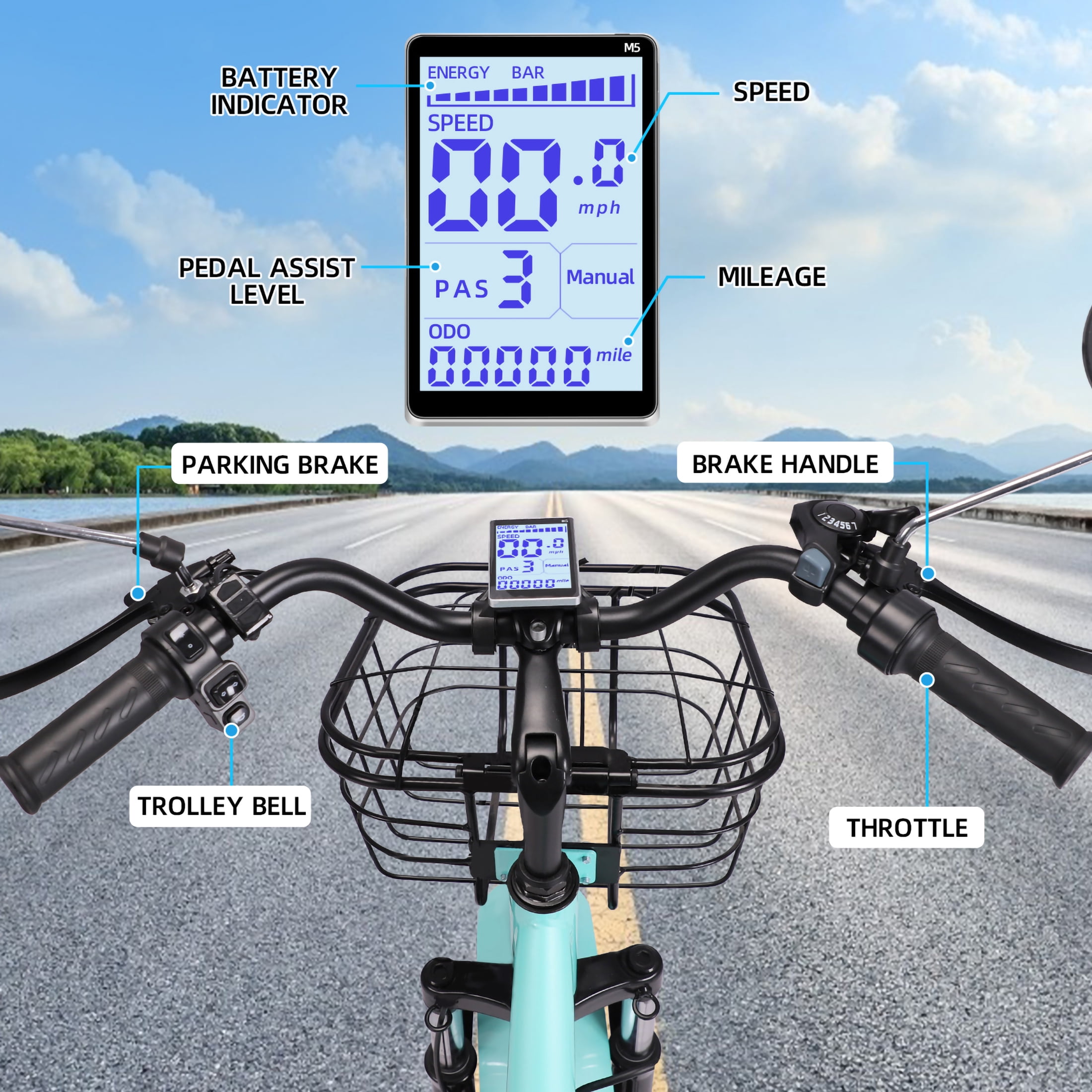 Vicamy Adult Electric Tricycle with 500W Motor and Fat Tires (Blue, 360 lb Capacity) h3rxe
