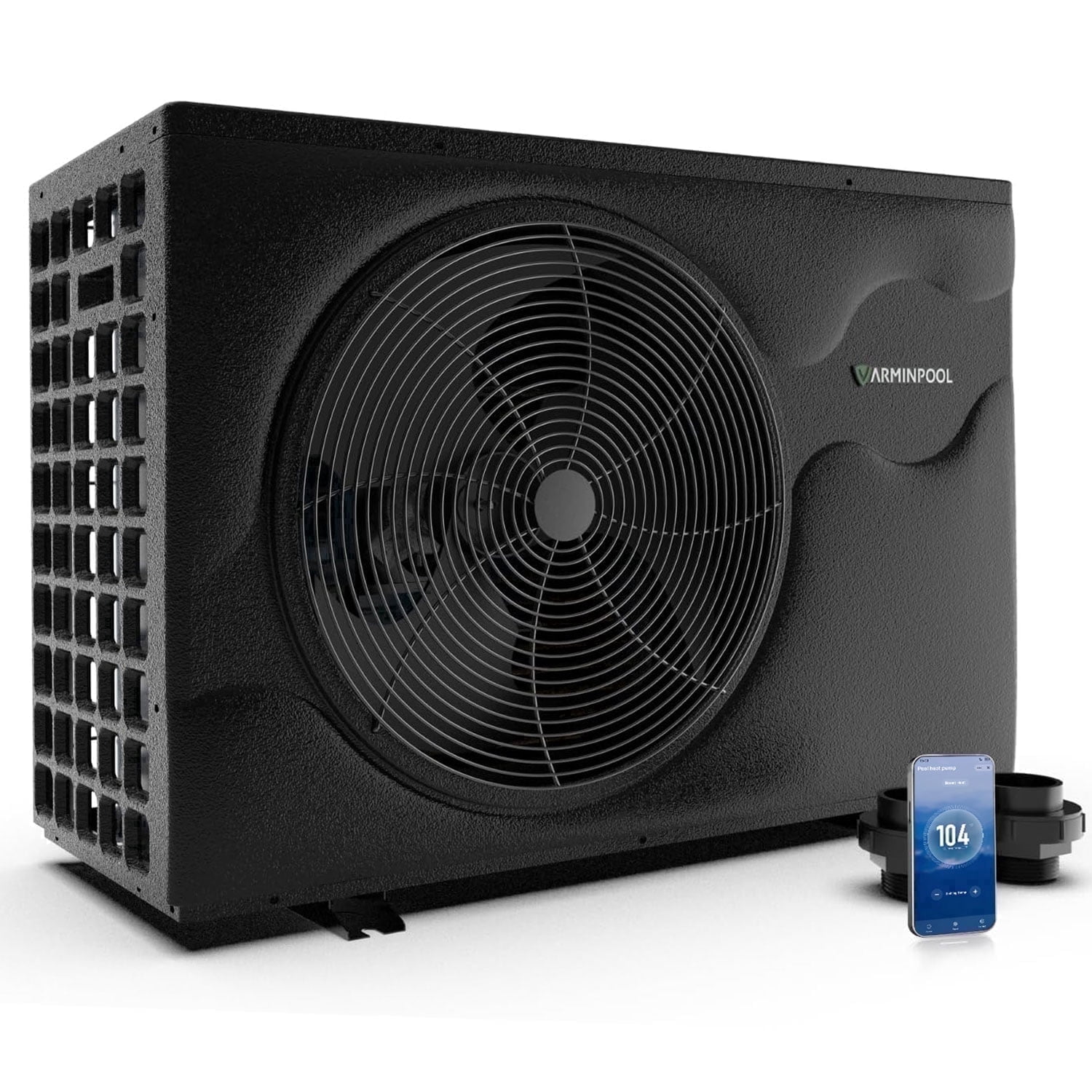 Varminpool 105,000 BTU Swimming Pool Heat Pump, Electric Heater for Inground and Above Ground Pools (WiFi Enabled, 43 in x 17.5 in x 29.2 in) 0i62w