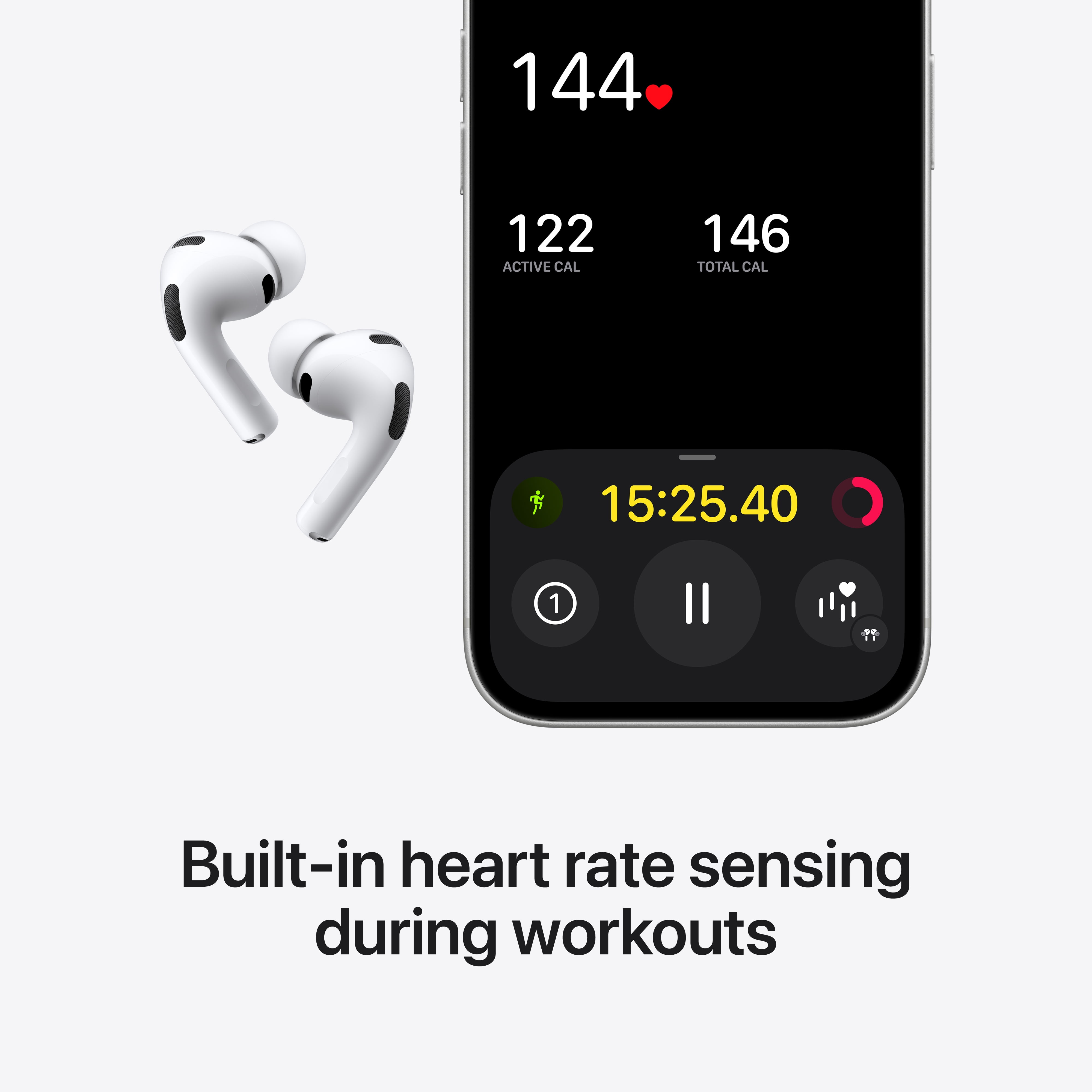 Apple AirPods Pro 3 Wireless Noise Canceling Earbuds with Personalized Spatial Audio (White, One Size) remyk