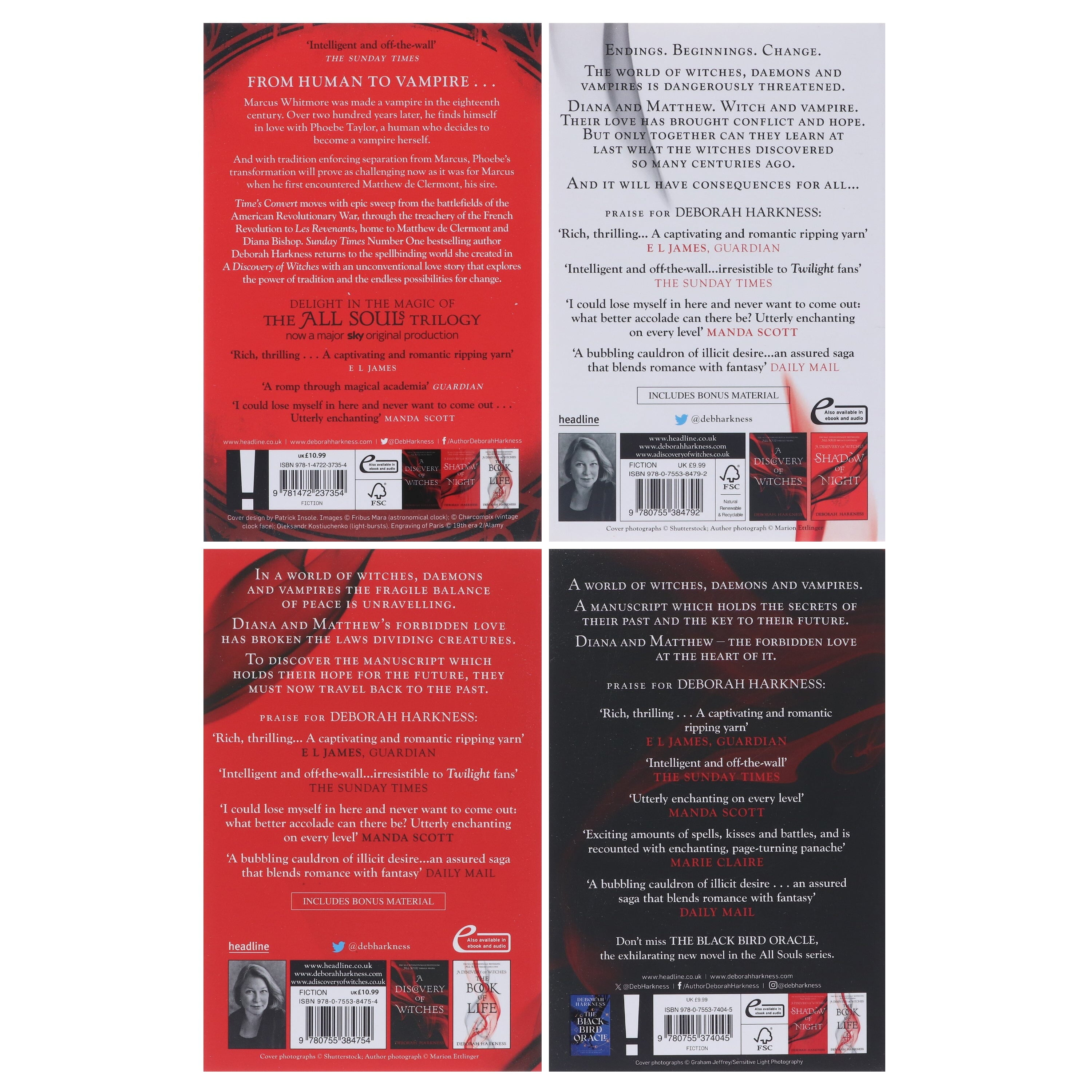 Headline Publishing Group All Souls Trilogy Deborah Harkness Collection 4 Book Set (A Discovery of Witches, Shadow of Night, The Book of Life, Times Convert) xjsvi