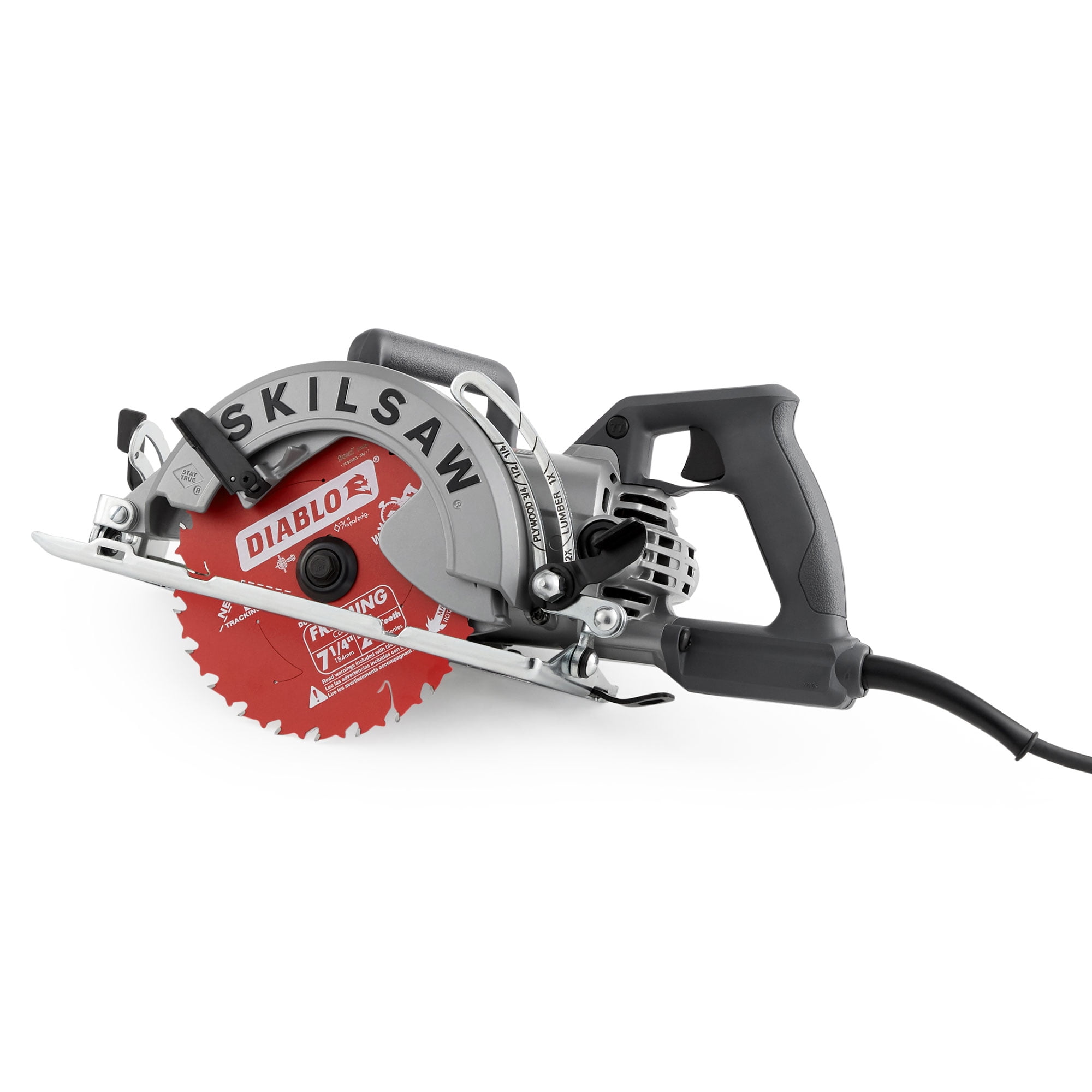 SKIL Worm Drive Circular Saw with 7-1/4 in Diablo Carbide Blade (Grey, 15 Amp) dxvqe