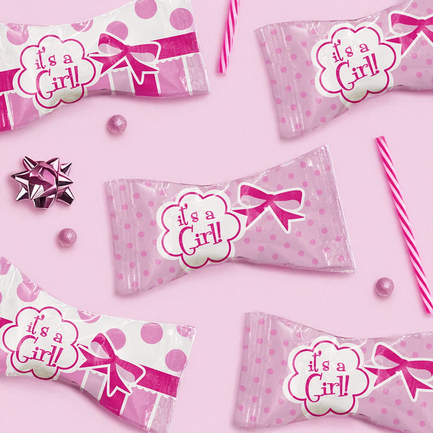 Party Sweets It's A Girl Buttermints Creamy Baby Shower Candy (Pink, 14 oz) l1m6t