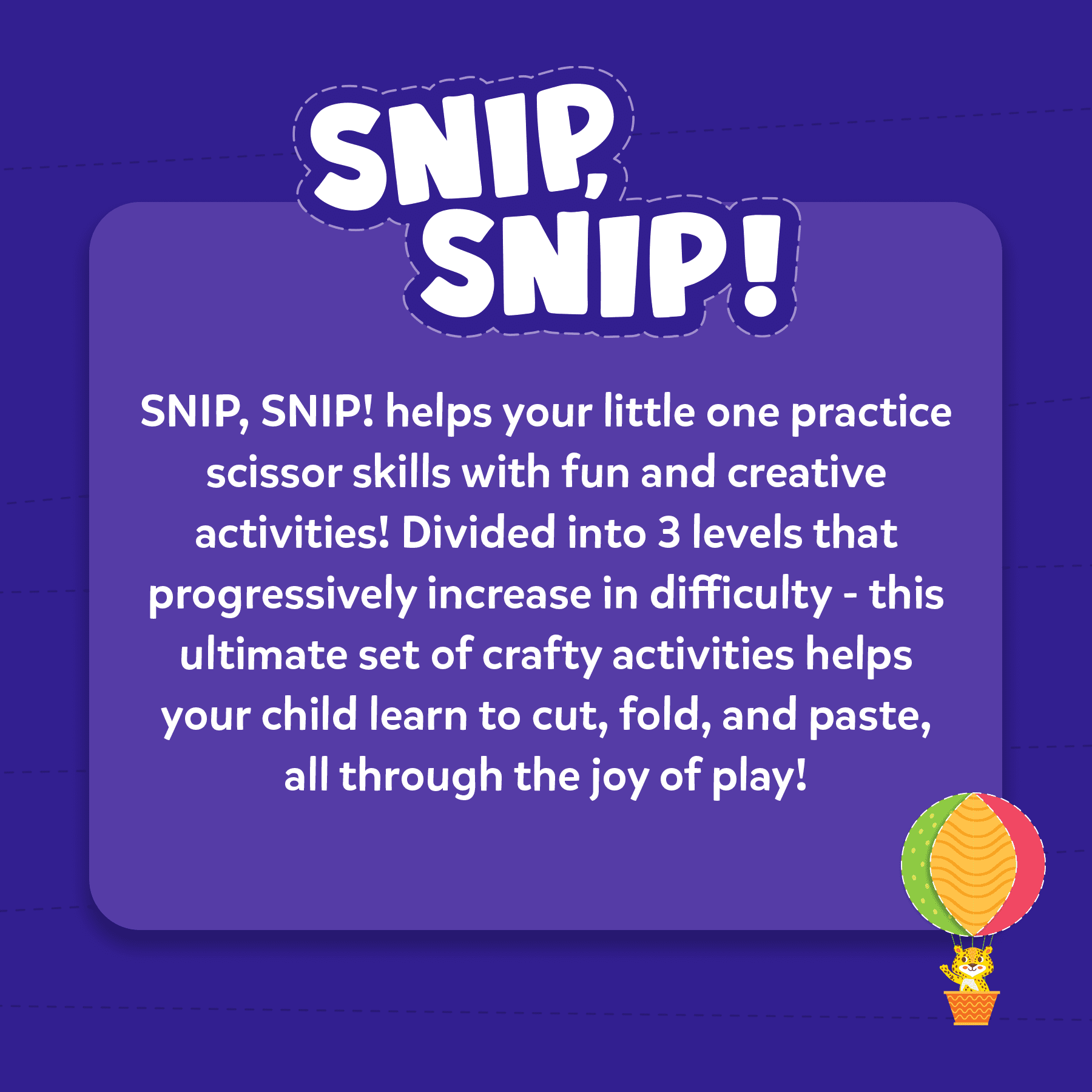 Skillmatics Snip, Snip! Scissor Skills Activity Book and Craft Kit (25 Activities, 2 Child-Safe Scissors, 1 Glue Stick) fiqiy